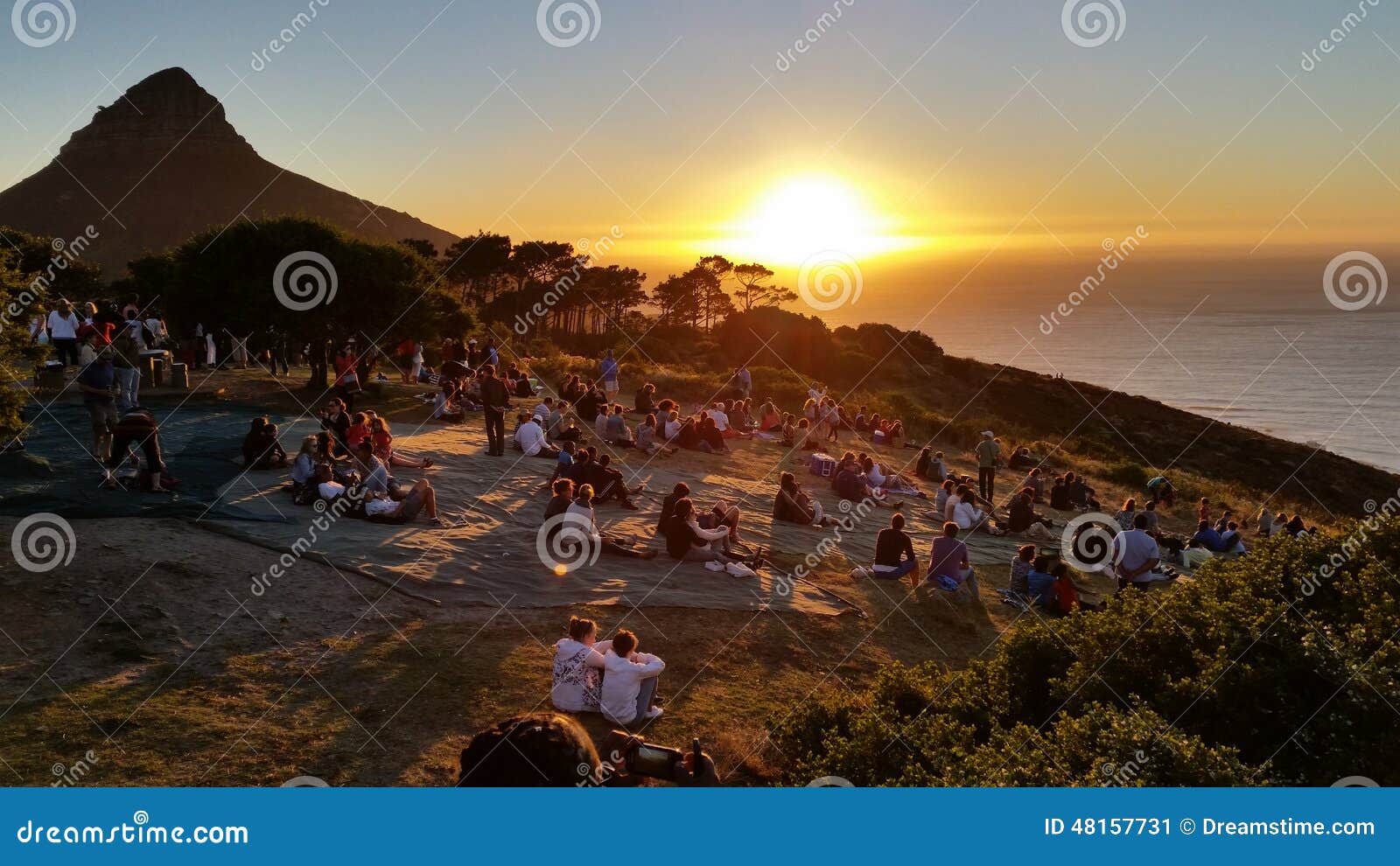 在信号小山开普敦的日落编辑类照片 图片包括有在信号小山开普敦的日落