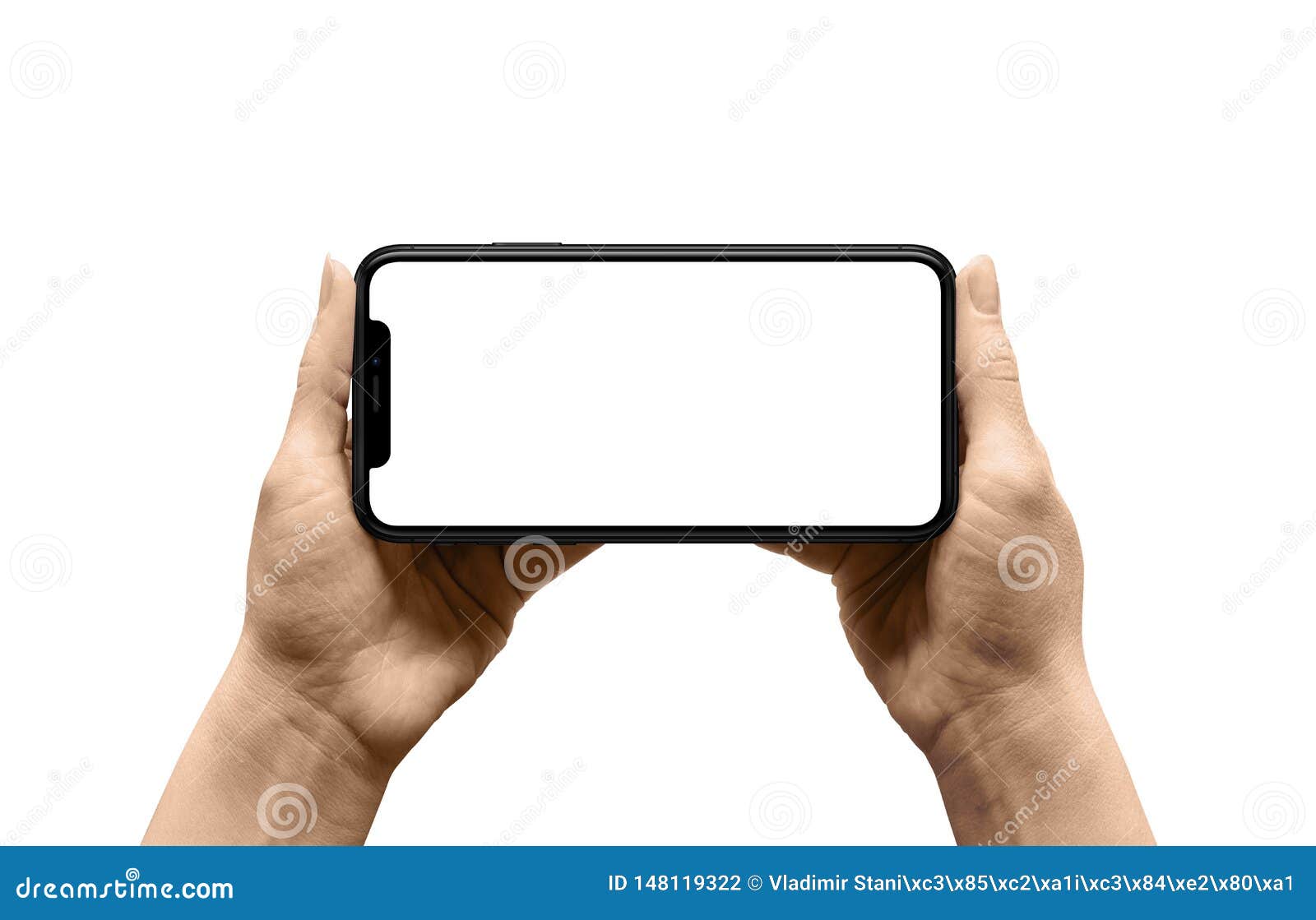 在横拍的黑智能手机在妇女手库存照片 图片包括有查出 边缘 移动电话 设计 现代 显示