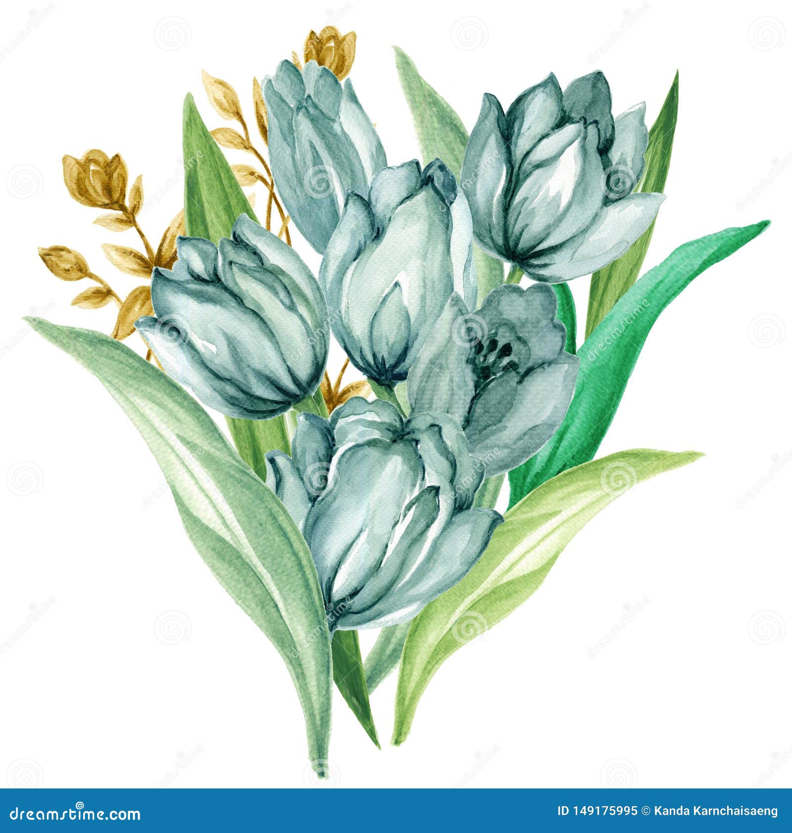 在白色背景的水彩春天和夏时典雅的花束花库存例证 插画包括有