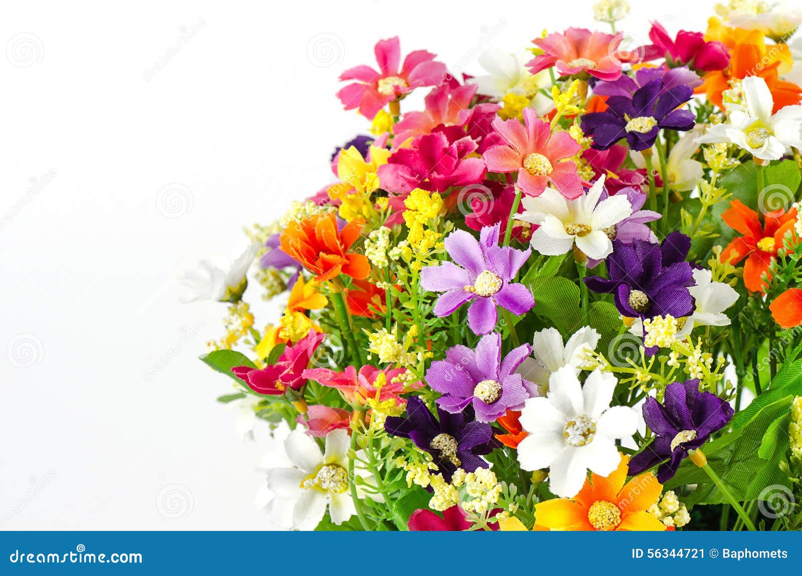在白色背景 假花的塑料花孤立库存图片 图片包括有典雅 一堆 照亮 植物群 编排者 设计