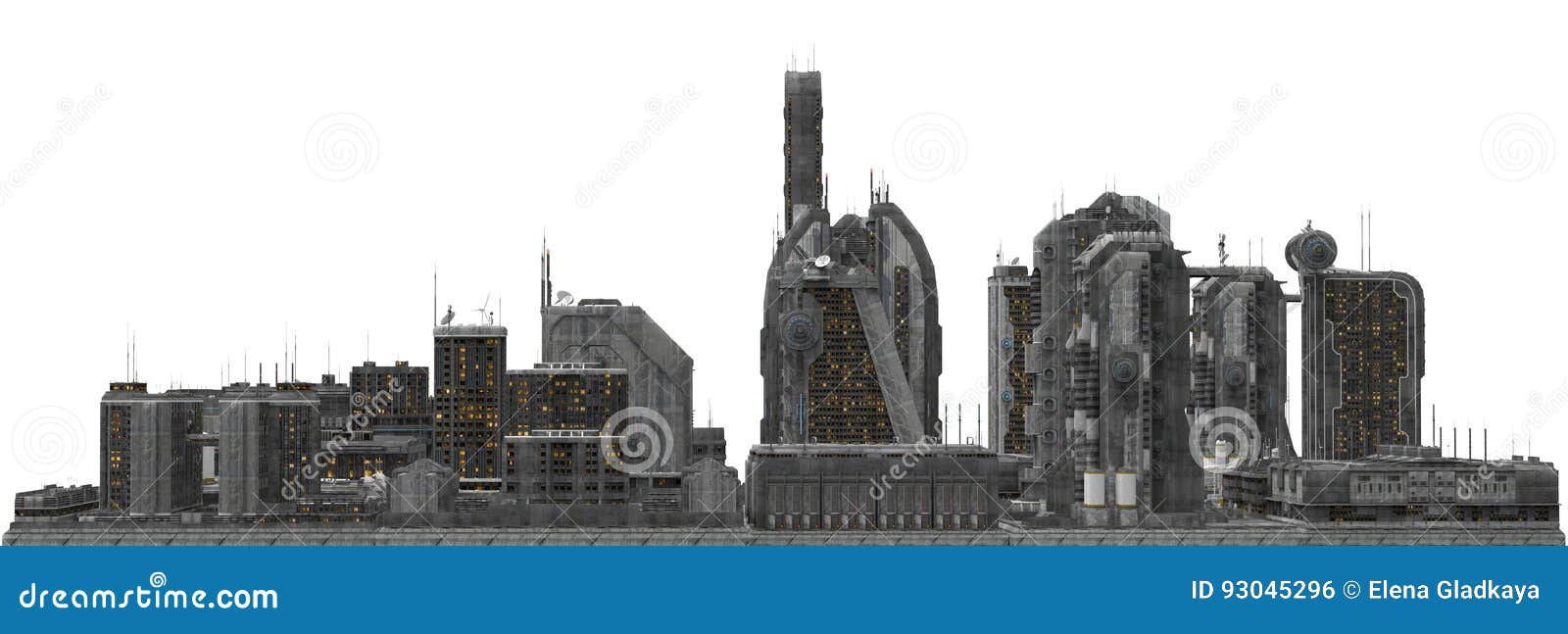 在白色3d例证隔绝的未来都市风景库存例证 插画包括有 在白色3d例证隔绝的未来都市风景库存例证 插画包括有