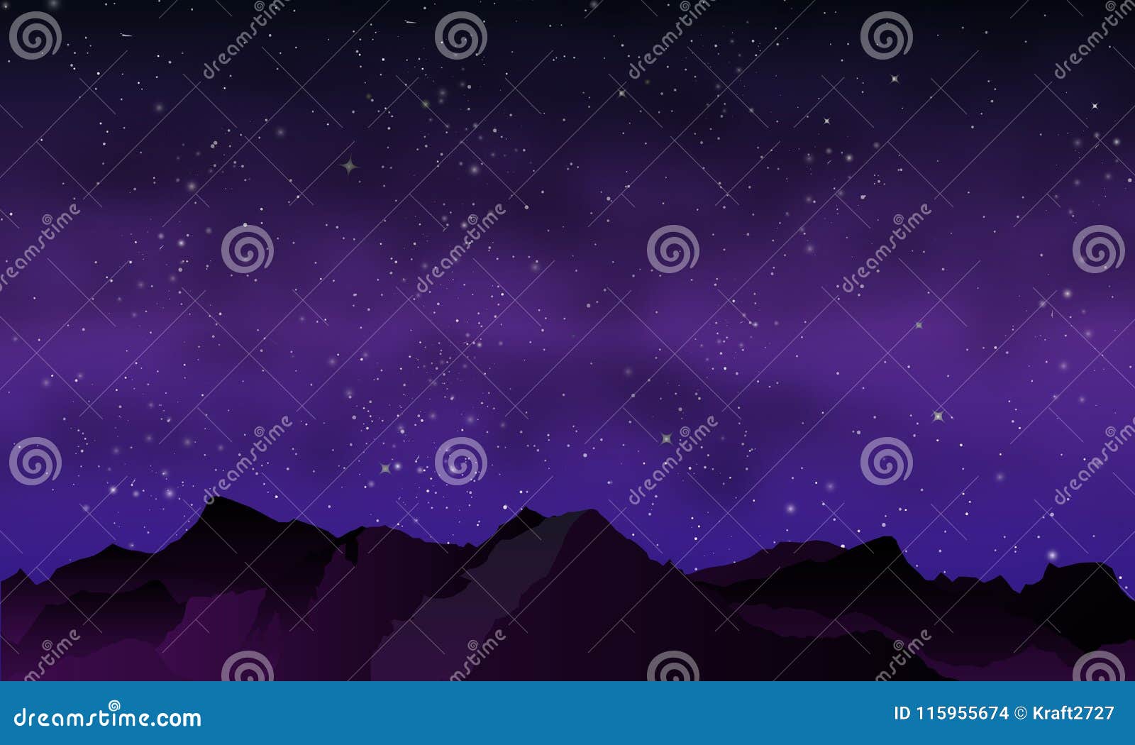 在紫色口气的夜山向量例证 插画包括有 在紫色口气的夜山向量例证 插画包括有