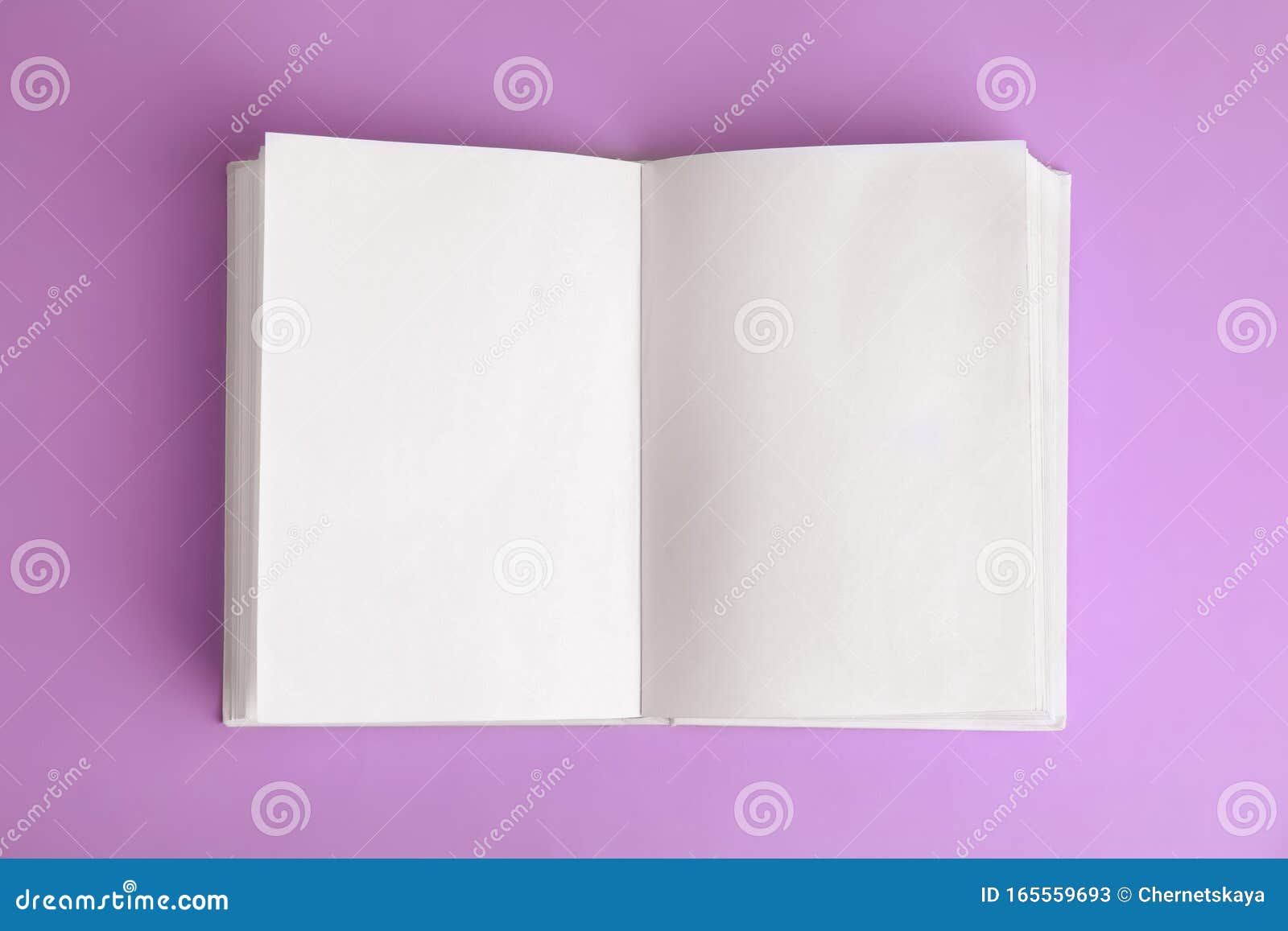 在紫色背景上打开空白页的书库存图片 图片包括有业余爱好 小册子 空白的 商业 投资组合