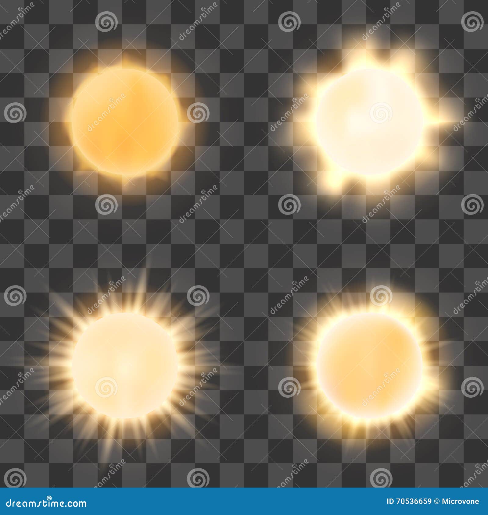在透明背景的现实太阳向量例证 插画包括有光芒 可实现 亮光 方格 照亮 本质 强光 图标