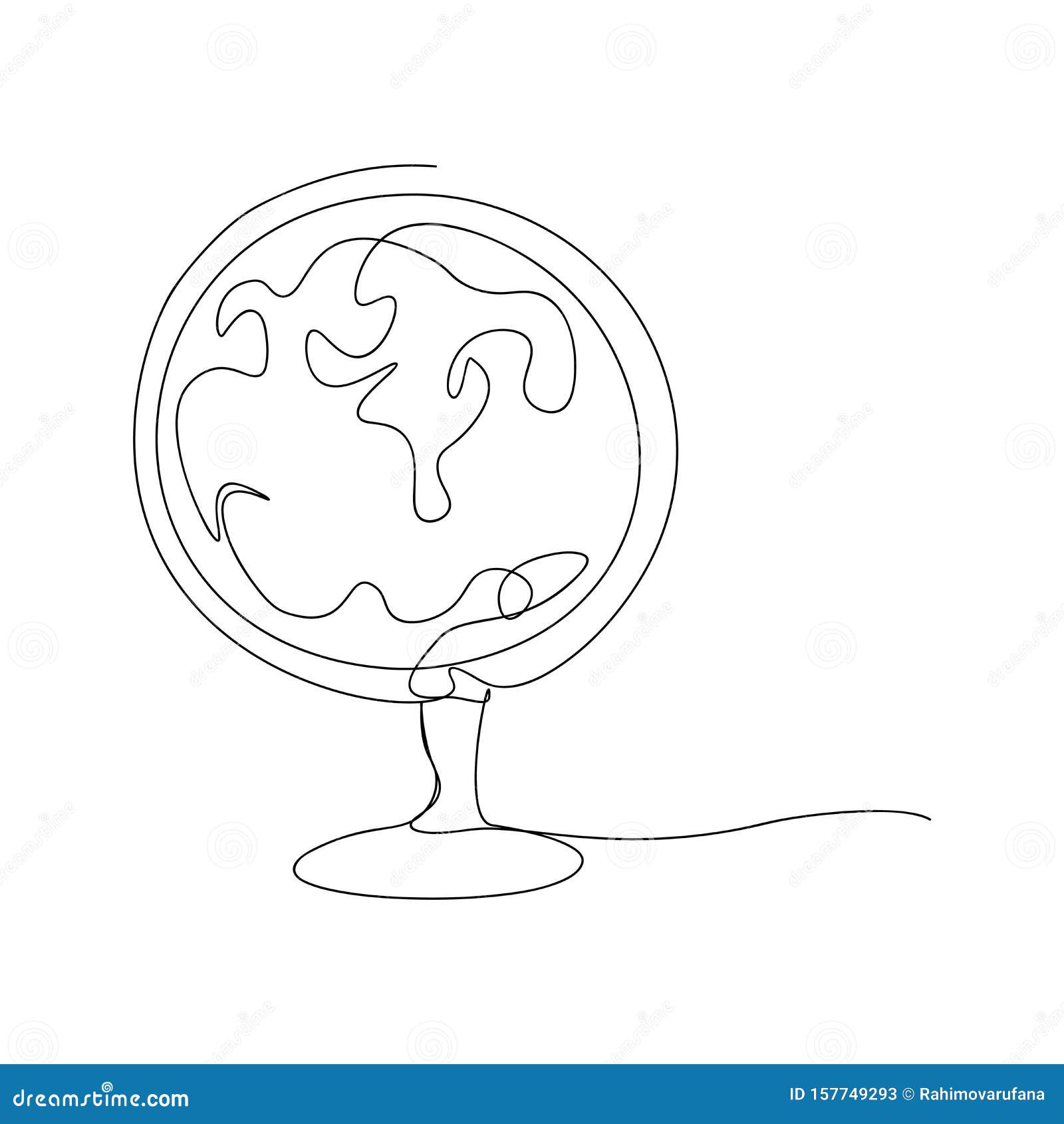 地球地球仪连续线画地球线概念的孤立草图轮廓细描边矢量向量例证 插画包括有背包 线路