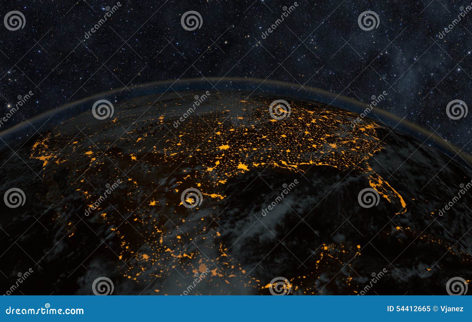 地球夜库存图片 图片包括有重婚 波斯菊 满天星斗 环境 占星术 蓝色 空间 光芒 探险