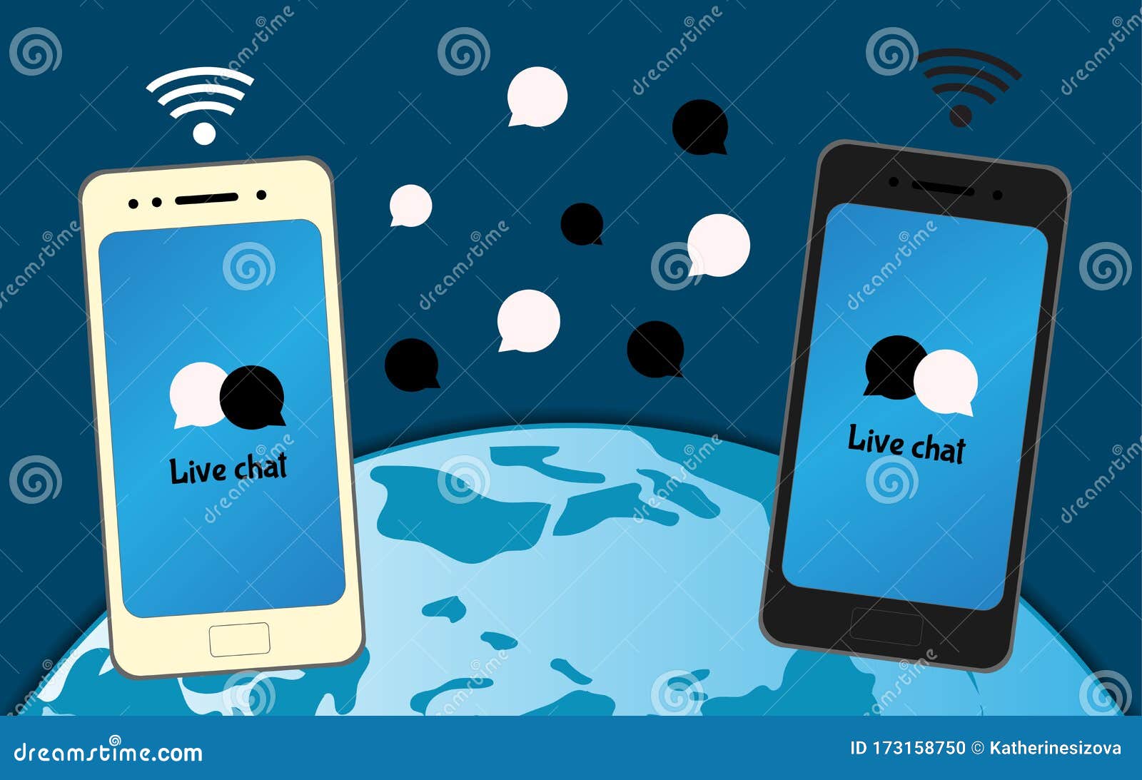 地球背景上黑白智能手机 带有实时聊天图标和wifi符号向量例证 插画包括有现代 全球 地球背景上黑白智能手机 带有实时聊天图标和wifi符号向量例证 插画包括有现代 全球