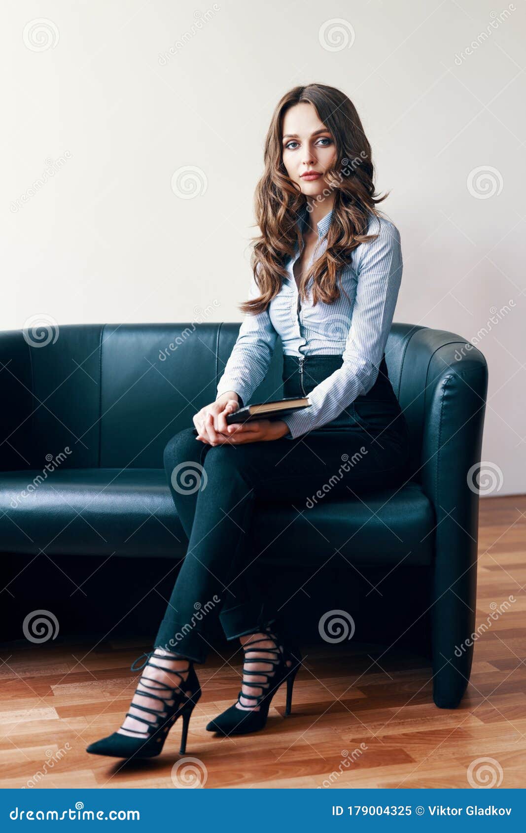 坐在沙发上的美丽女性心理学家画像库存图片 图片包括有女性 工作 纵向 财务 医生 建议