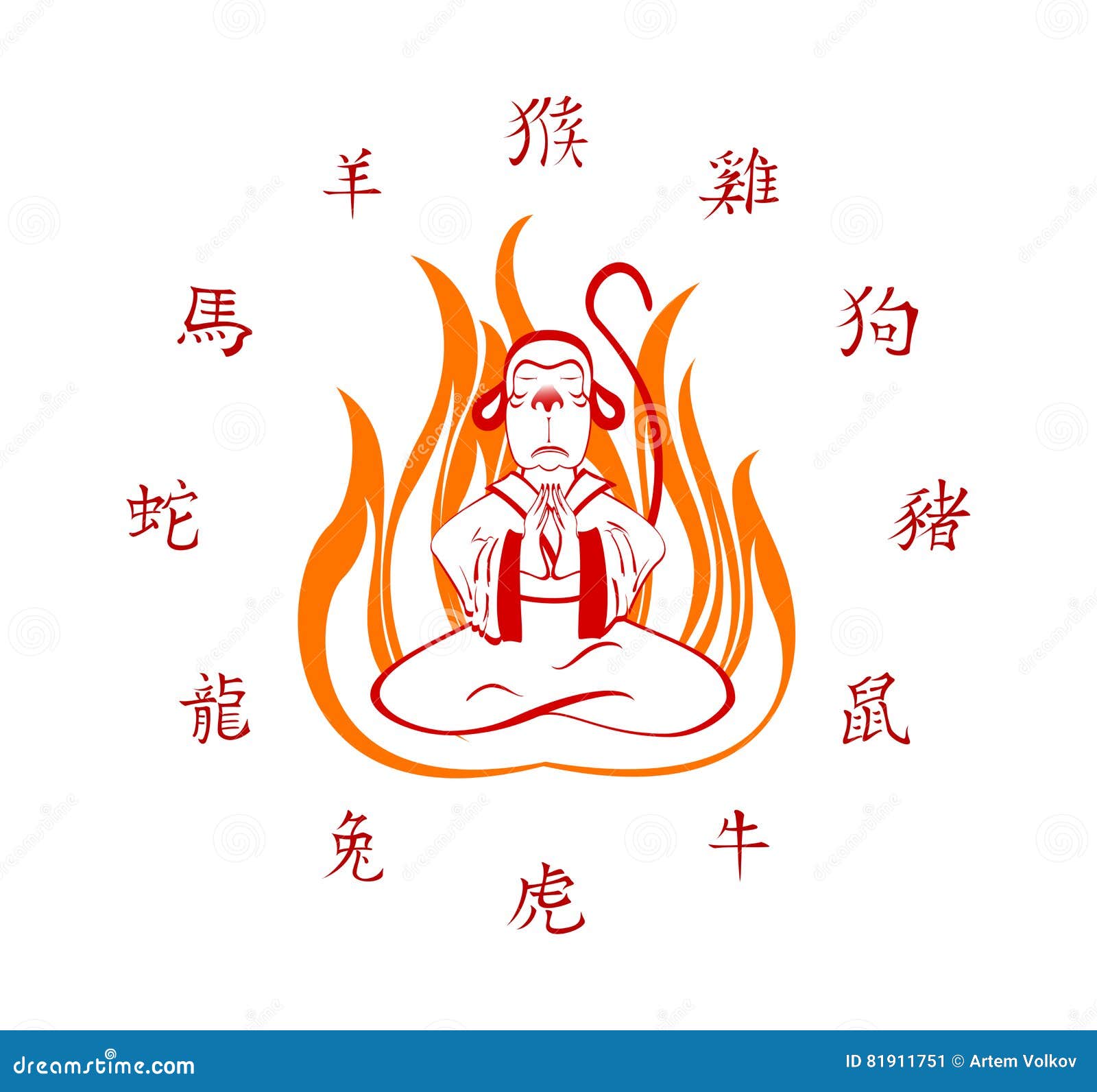 坐在火的猴子象形文字的翻译胡闹 雄鸡 狗 猪 鼠 黄牛 老虎 兔子 龙向量例证 插画包括有 坐在火的猴子象形文字的翻译胡闹 雄鸡 狗 猪 鼠 黄牛 老虎 兔子 龙向量例证 插画包括有