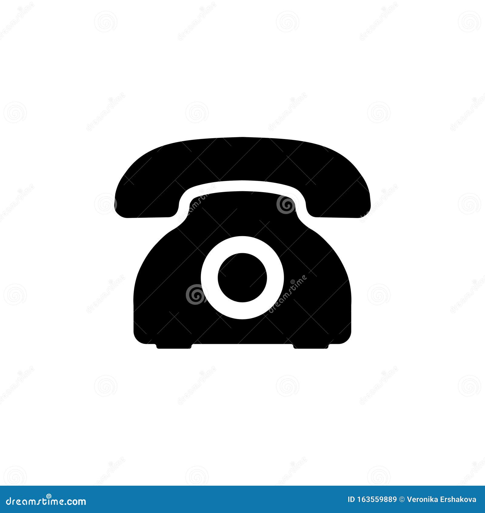 复古电话图标平面中的矢量电话符号向量例证. 插画包括有平面, 拨号, 线路, 按钮, 例证, 服务- 163559889