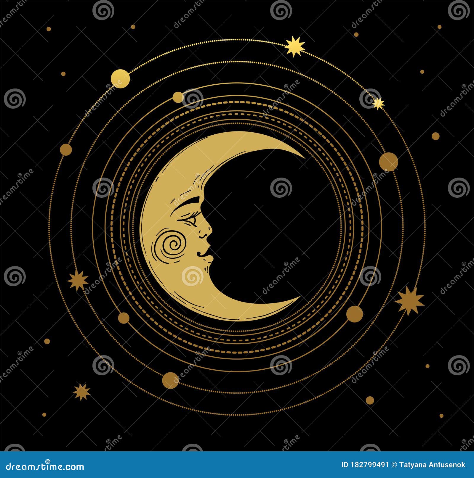 复古神秘风格的矢量图 Boho设计 纹身 塔罗特宇宙中的金器向量例证 插画包括有汉语 方术 复古神秘风格的矢量图 Boho设计 纹身 塔罗特宇宙中的金器向量例证 插画包括有汉语 方术