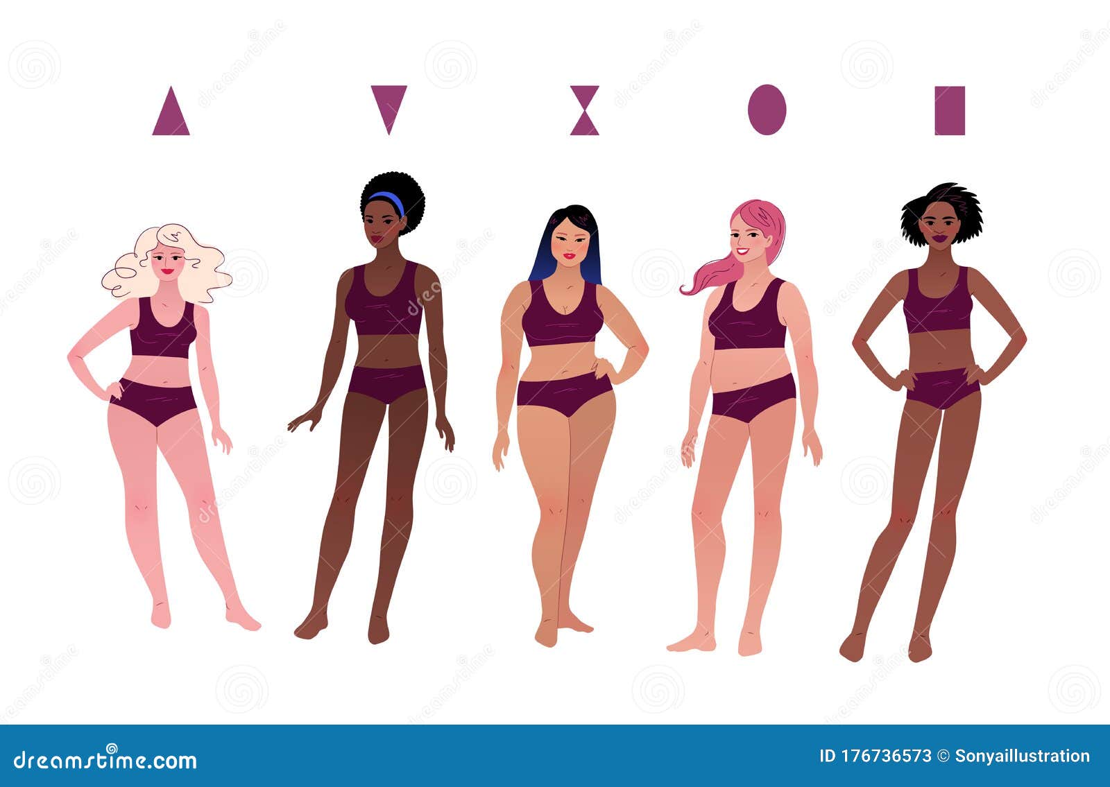 多民族性女性体型向量例证 插画包括有设置 方式 字符 例证 查出 使徒 接受 多种族