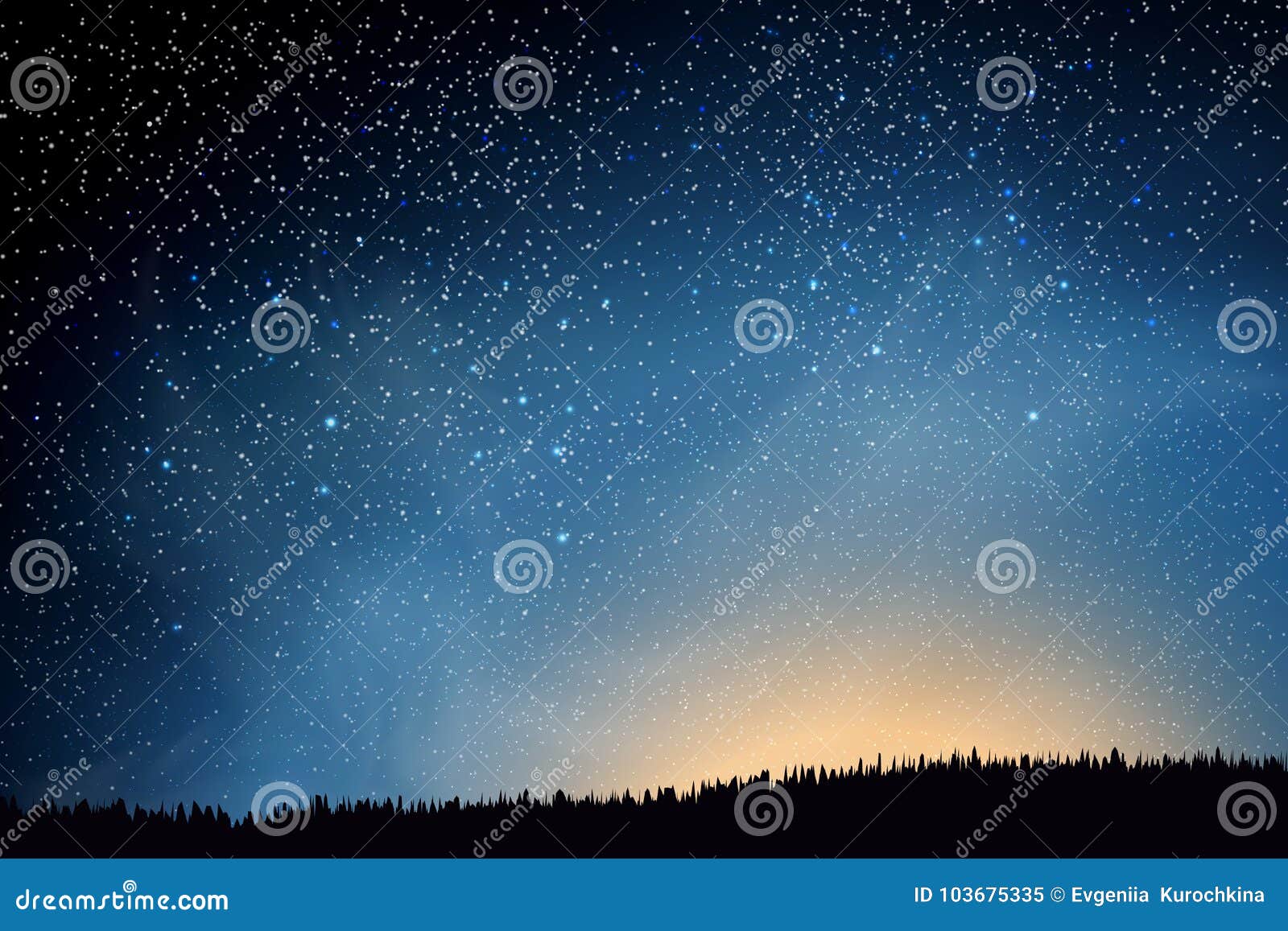 夜空星形与许多星的蓝色黑暗的夜空在草上的领域光亮的星和云彩背景库存例证 插画包括有照亮 靠山 夜空星形与许多星的蓝色黑暗的夜空在草上的领域光亮的星和云彩背景库存例证 插画包括有照亮 靠山