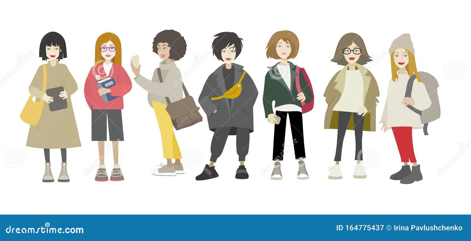 大学生女学生剧组卡通插图库存例证 插画包括有生活方式 诱饵 人们 行家 教育 动画片 大学生女学生剧组卡通插图库存例证 插画包括有生活方式 诱饵 人们 行家 教育 动画片