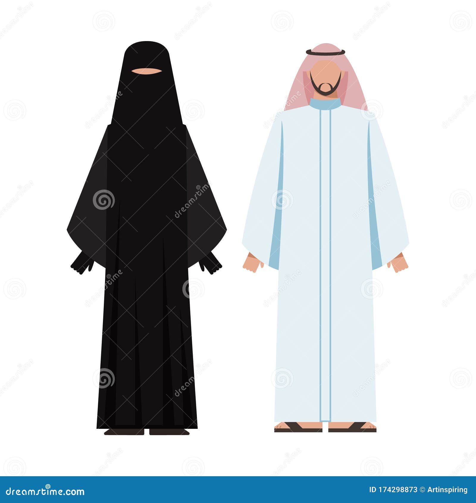 大穆斯林阿拉伯妇女与男子收藏向量例证 插画包括有阿拉伯 东部 人力 人员 阿拉伯人 人们