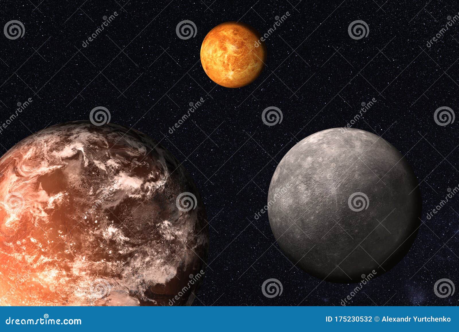 太阳系行星地球 火星 水星库存照片 图片包括有地球 火星 水星 太阳系行星