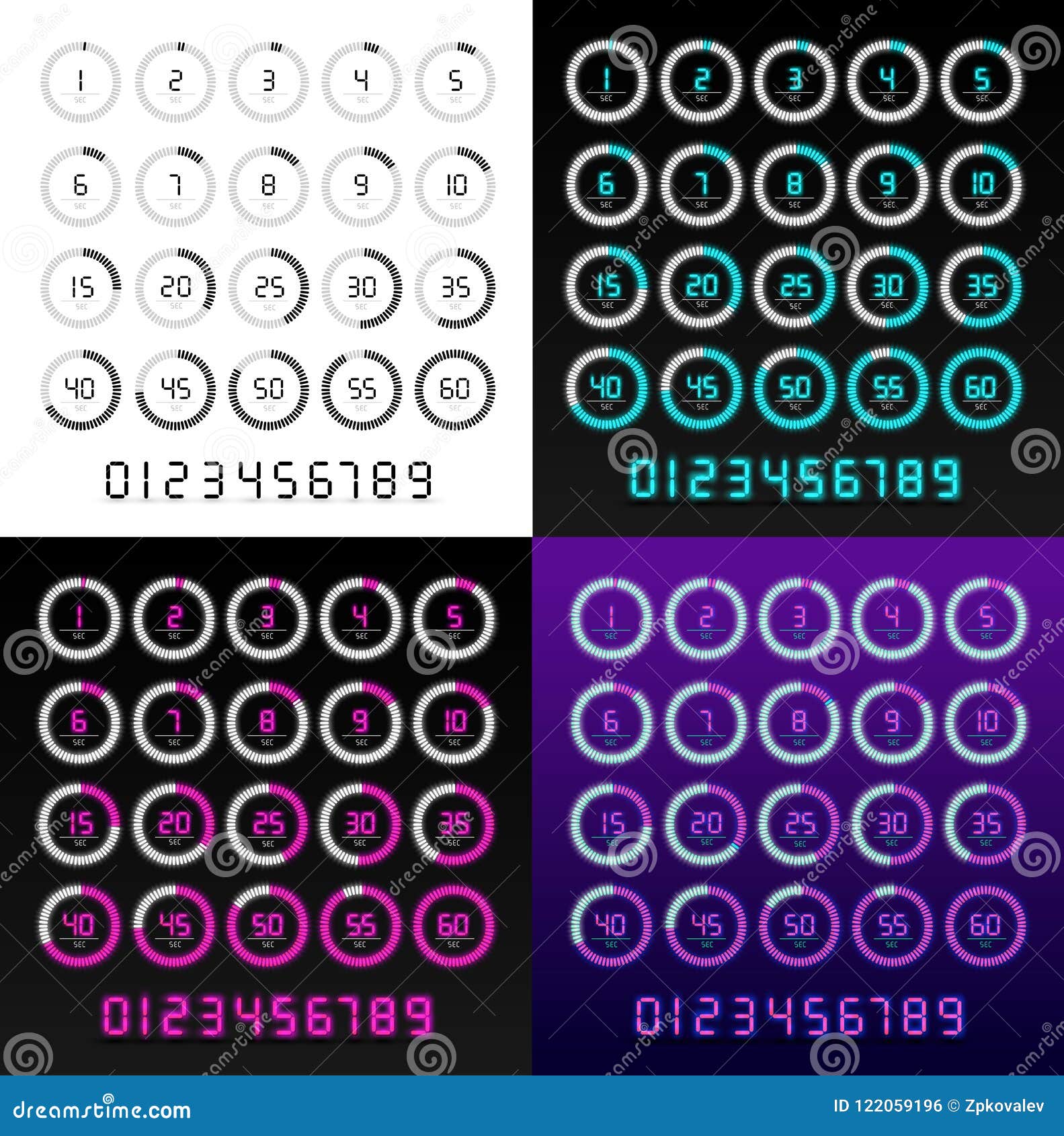 套秒表象蓝色 红色5 10 15 20 25 30 35 40 45 50