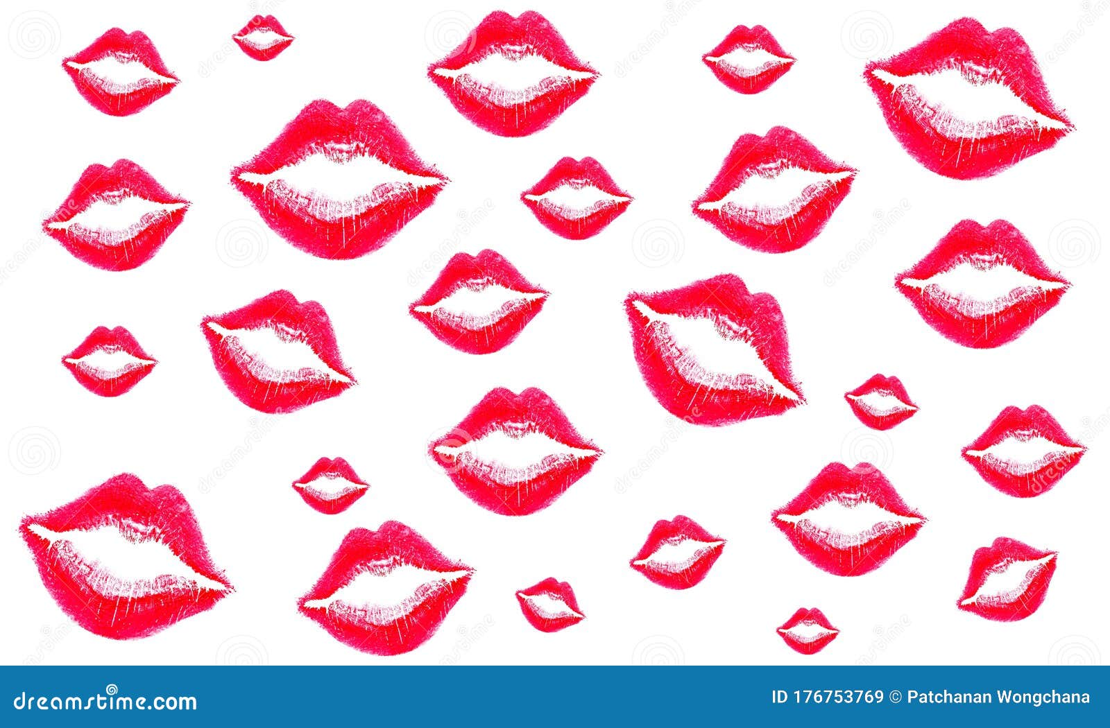 女式唇套白背景中不同颜色女性的唇印 吻唇 女孩嘴彩绘图案库存例证 插画包括有模式 激情