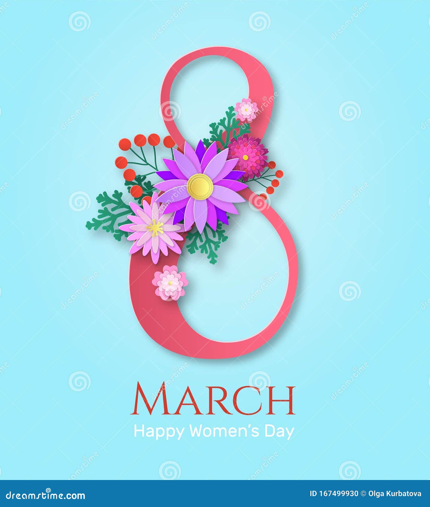 妇女日贺卡盛开花束的平装剪纸 3月8日快乐的国际女士约会文本矢量向量例证 插画包括有看板卡 愉快