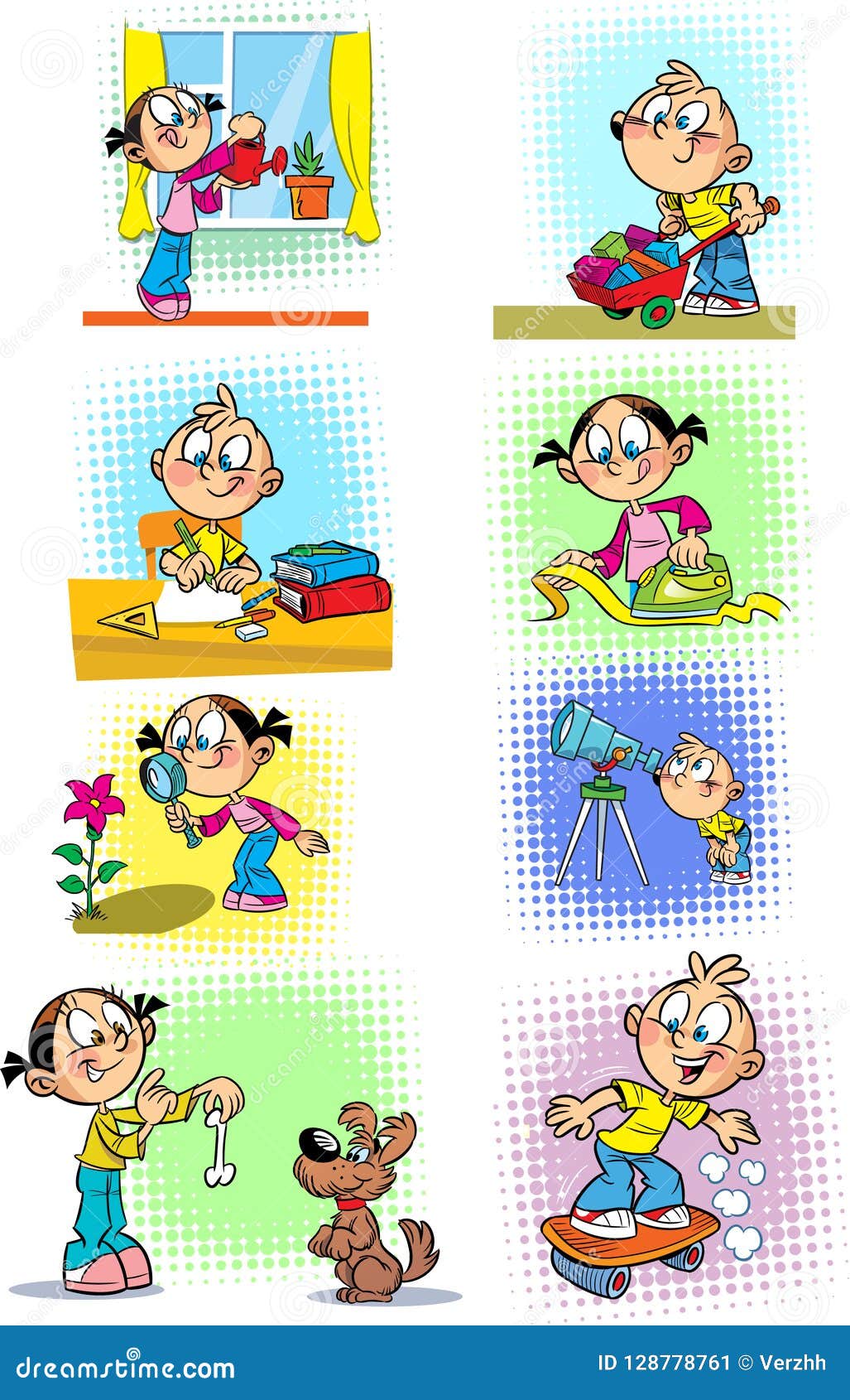 孩子的家事向量例证 插画包括有孩子的家事 孩子的家事向量例证 插画包括有孩子的家事