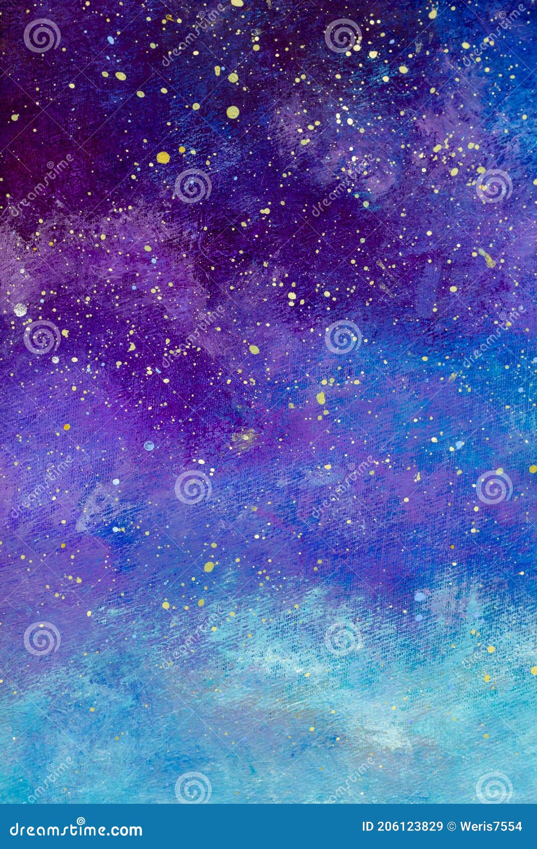 宇宙的蓝夜天星空，星空，紫云手工绘画. 库存图片. 图片包括有墙纸, 云彩, 打印, 超现实, 海报- 206123829