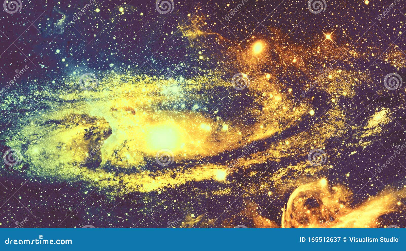 宇宙金色背景无限美丽星云星簇无尽的宇宙之美库存图片 图片包括有投反对票 蓝色 小说 晚上