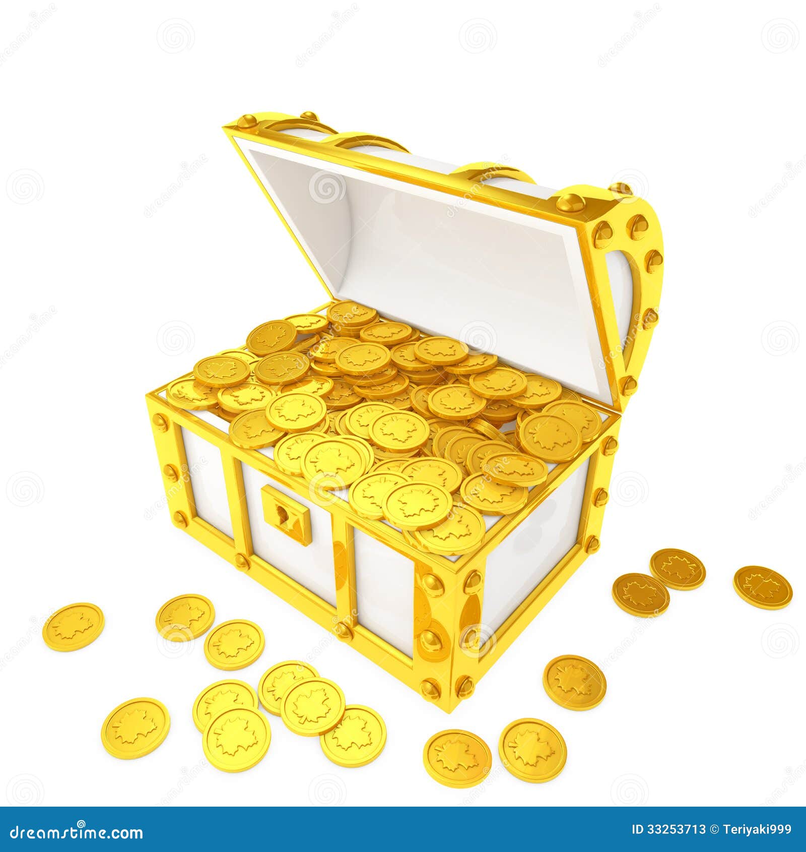宝物箱库存例证 插画包括有金黄 财富 锁定 成功 对象 树干 货币 回报 运气 发现