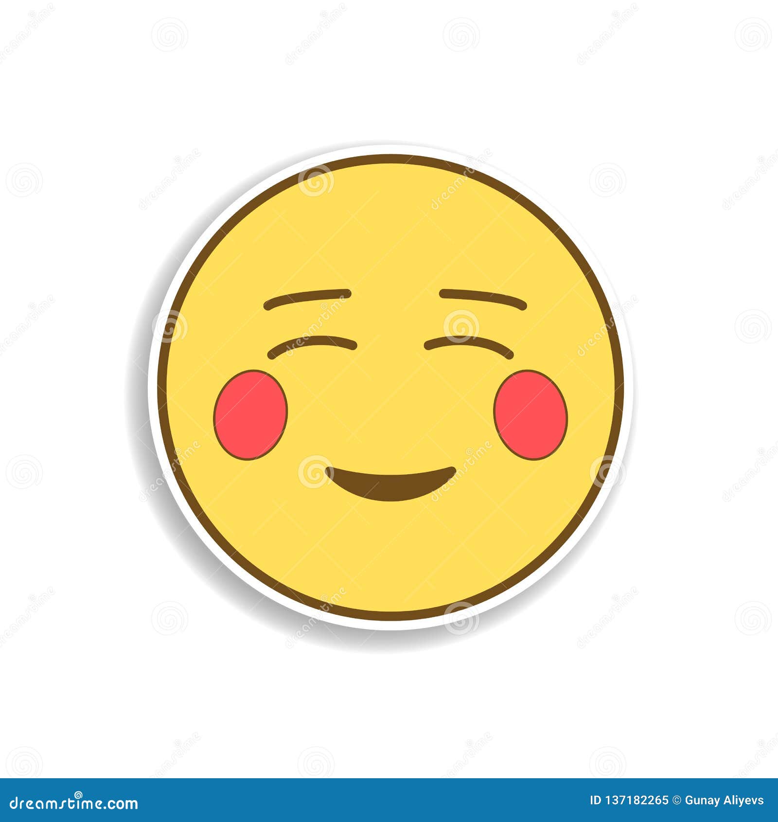 害羞的色的emoji贴纸象emoji的元素流动概念和网应用程序例证的库存例证 插画包括有心情 动画片 137182265