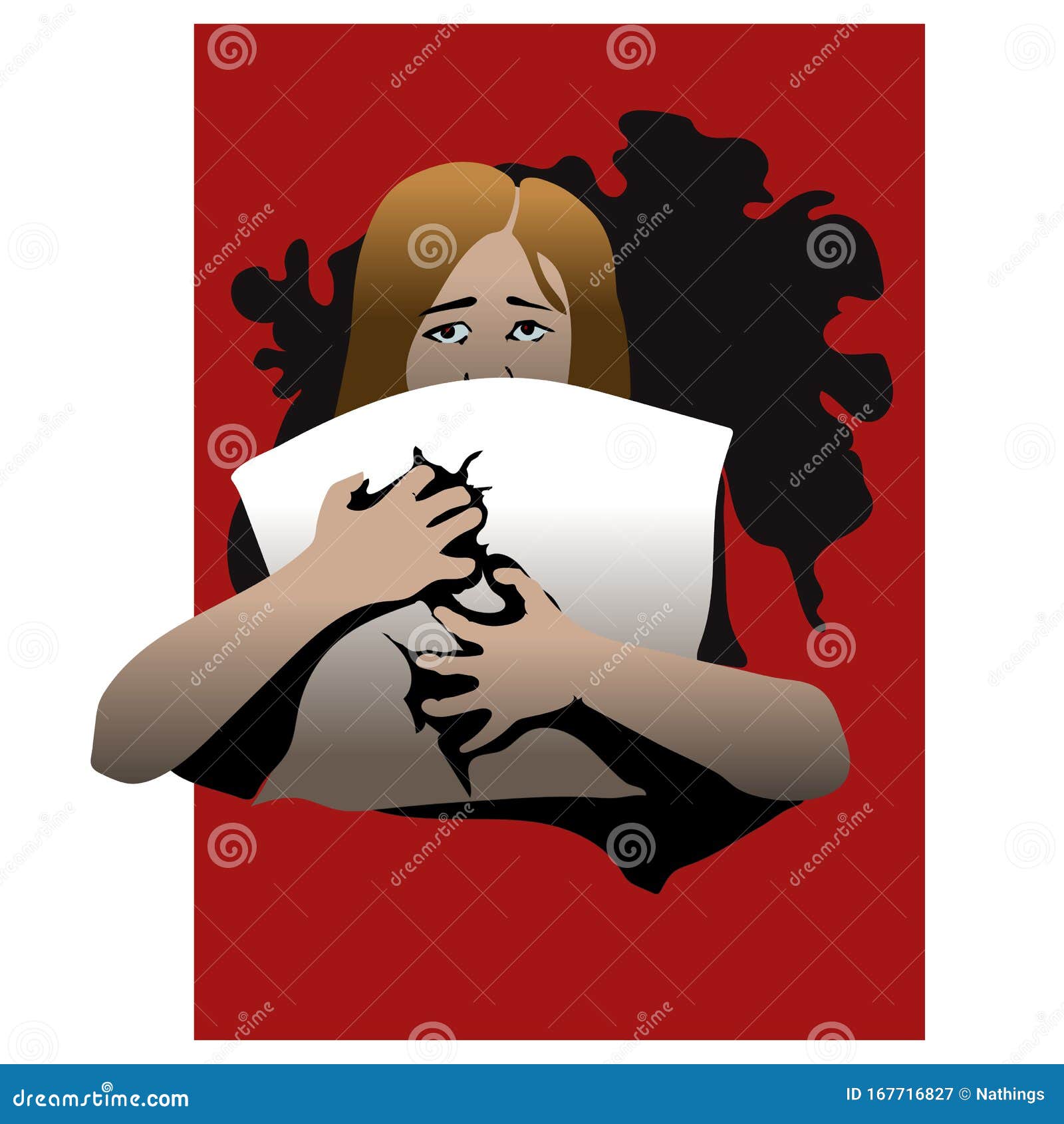 家庭暴力海报概念 儿童性虐待的例子 女孩在床上坐在恐惧中库存例证 插画包括有 家庭暴力海报概念 儿童性虐待的例子 女孩在床上坐在恐惧中库存例证 插画包括有