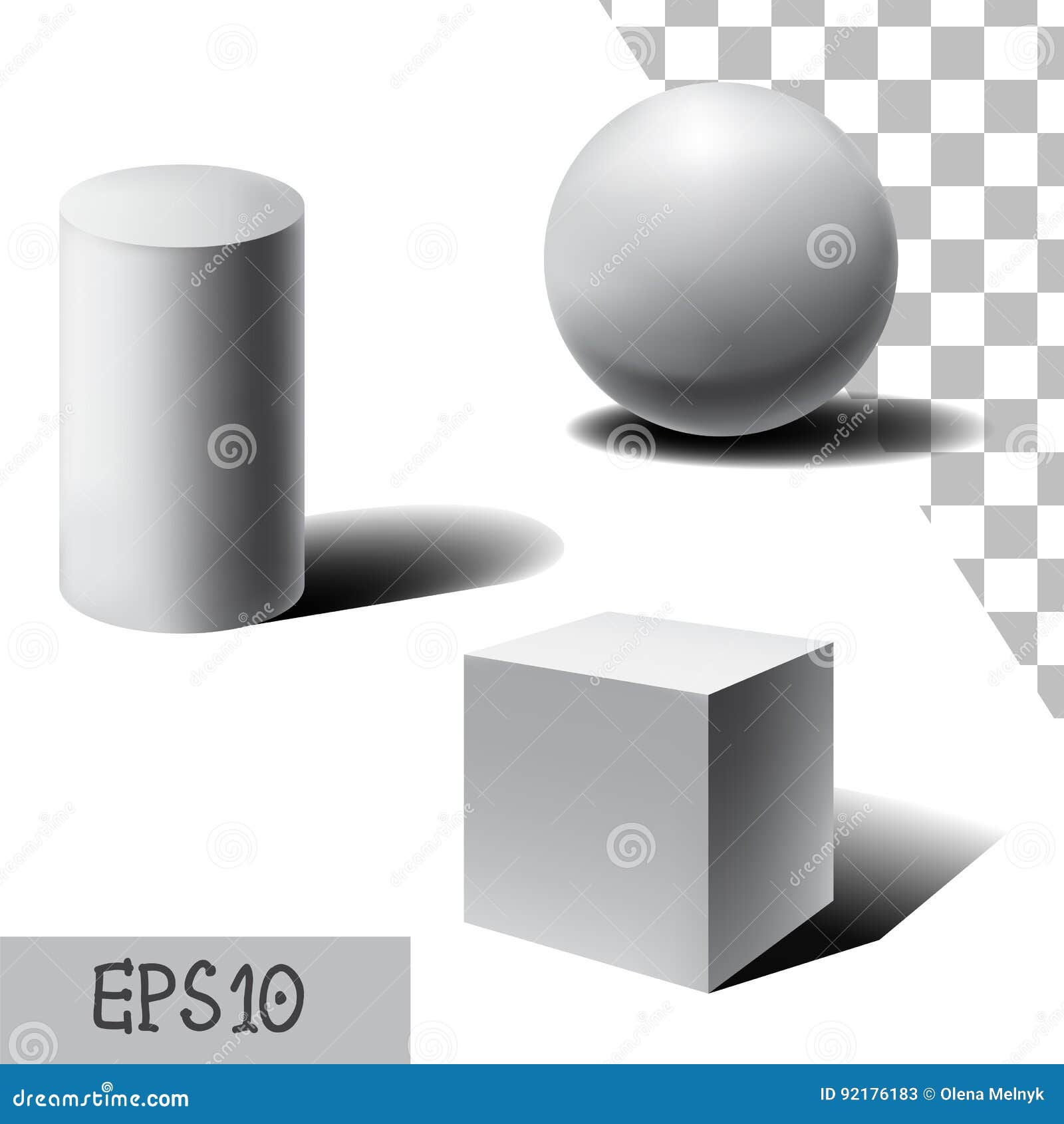 导航白色3d球形 立方体和圆筒阴影向量例证 插画包括有代数 空间 透视图 算术 地球 影子