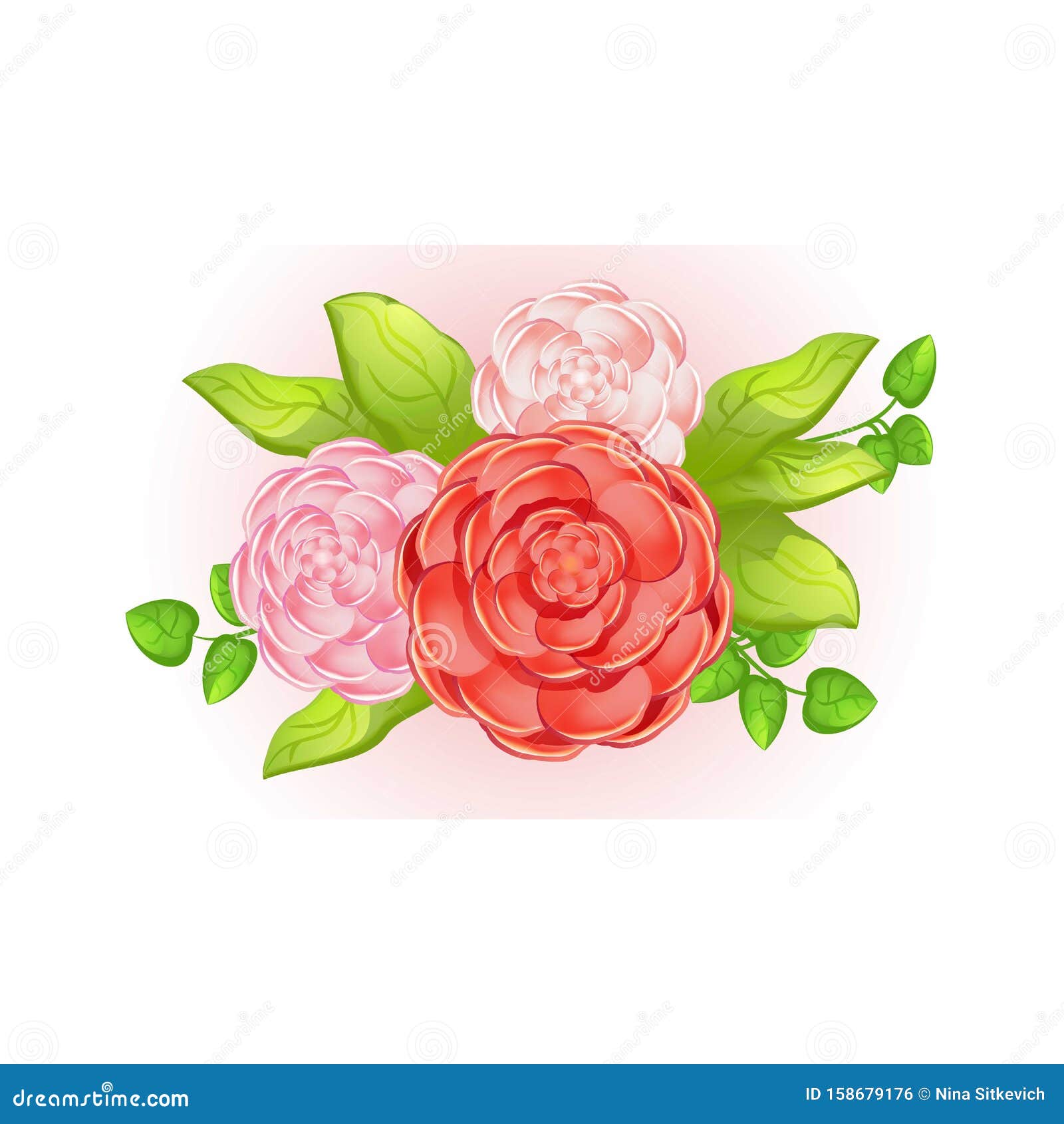 山茶花图标 卡通风格向量例证 插画包括有庭院 菜单 玻色子 装饰 八仙花属 绿色 动画片