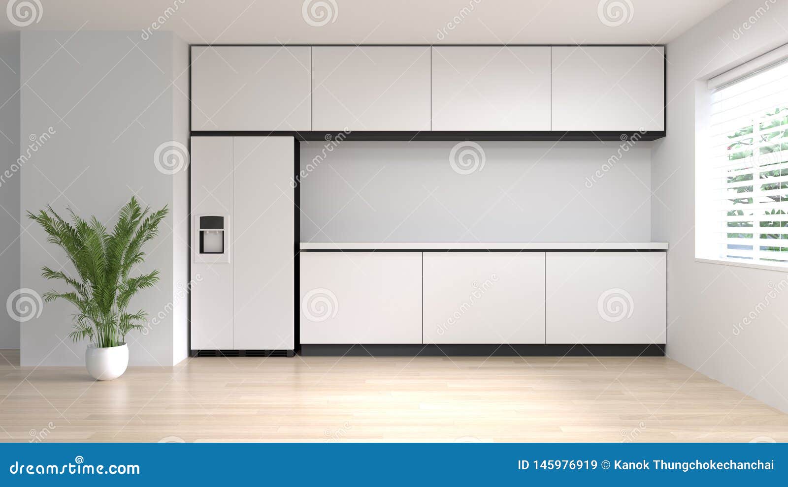 干净的空的回报拷贝空间的室厨房内部烹调现代食物餐馆3d白色现代设计家庭背景库存例证 插画包括有建筑 楼层