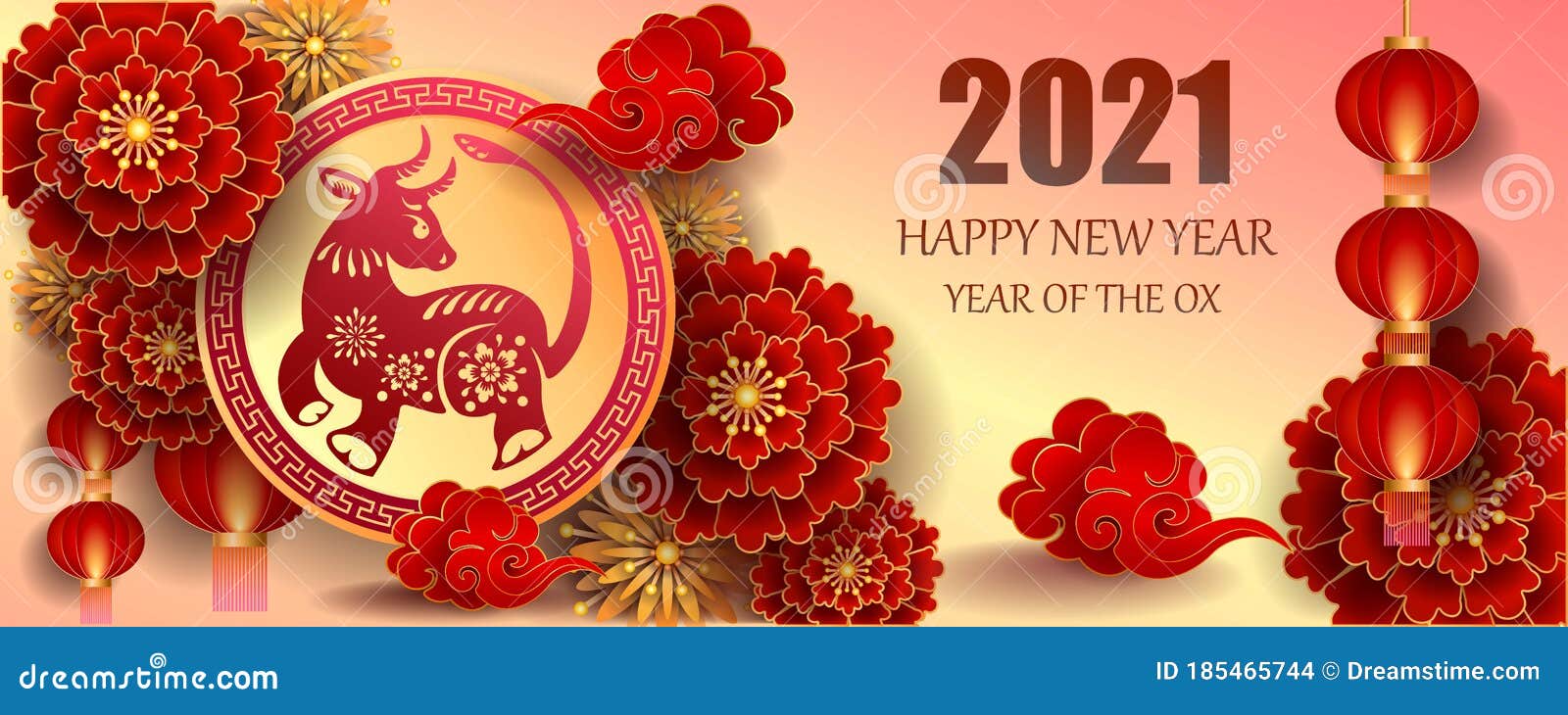 2021年新年快乐/中国新年/牛年向量例证. 插画包括有新建, 聚会所, 月球  image