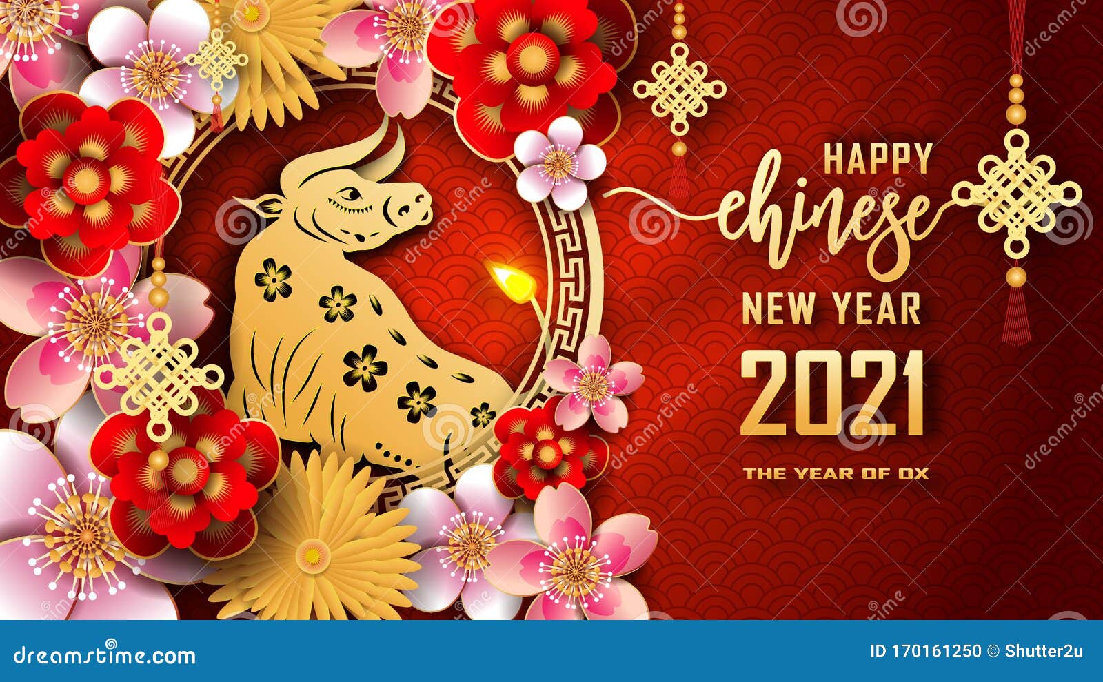 21年新年快乐牛年中国新年贺卡图形设计背景与壁纸库存例证 插画包括有看板卡 东方