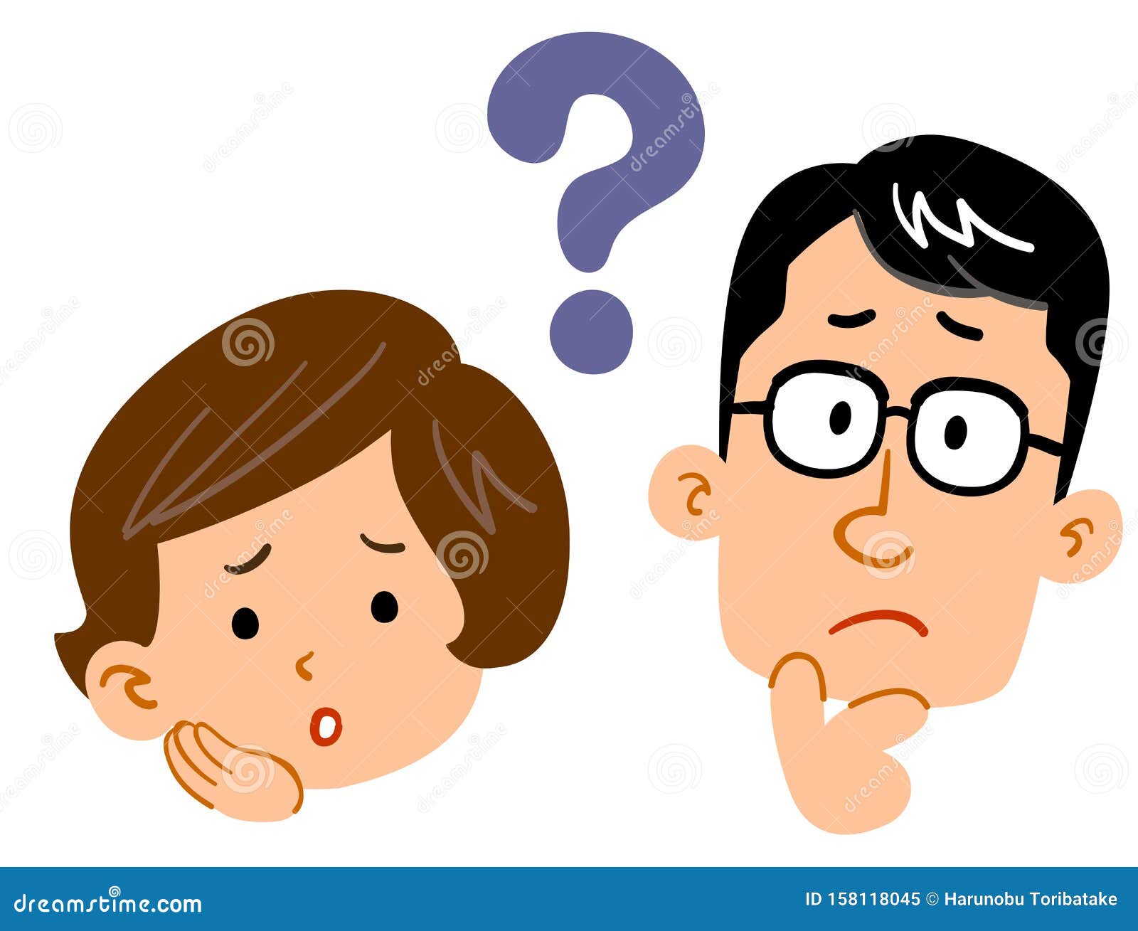 年轻夫妇感到怀疑 表情不安向量例证 插画包括有 年轻夫妇感到怀疑 表情不安向量例证 插画包括有