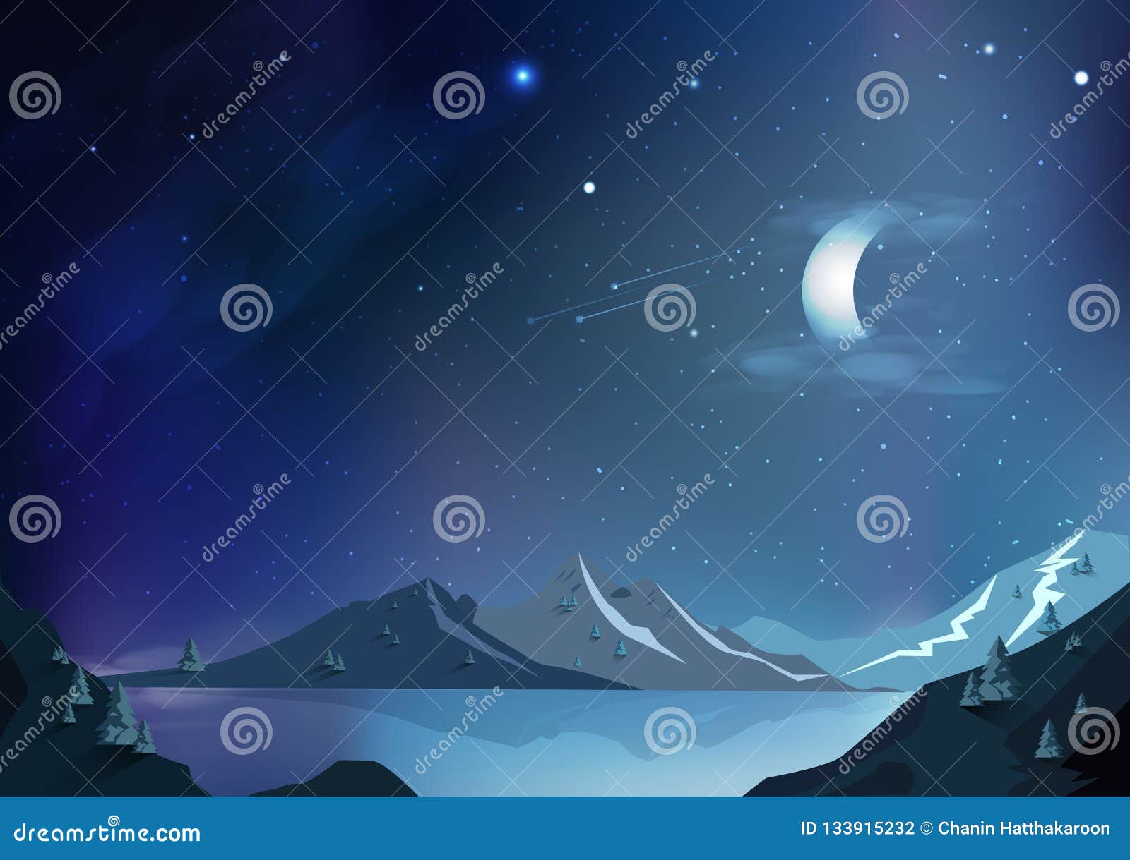 幻想摘要背景 与月亮 Fallin的不可思议的夜景向量例证 插画包括有海洋 远期 峰顶 行星 幻想摘要背景 与月亮 Fallin的不可思议的夜景向量例证 插画包括有海洋 远期 峰顶 行星