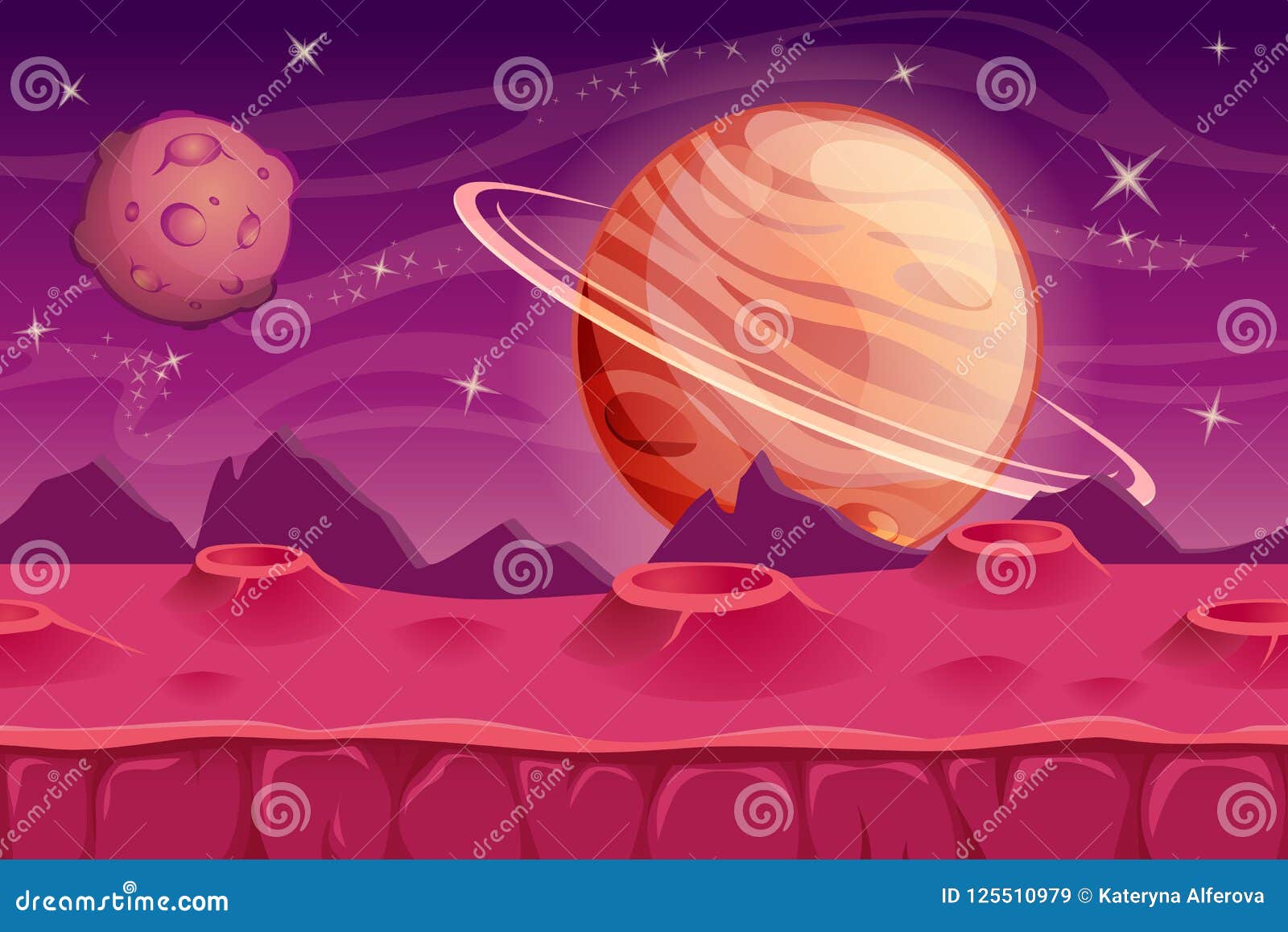 幻想ui比赛的空间背景外籍背景横向向量例证 插画包括有作用 月亮 逗人喜爱 孩子 太阳