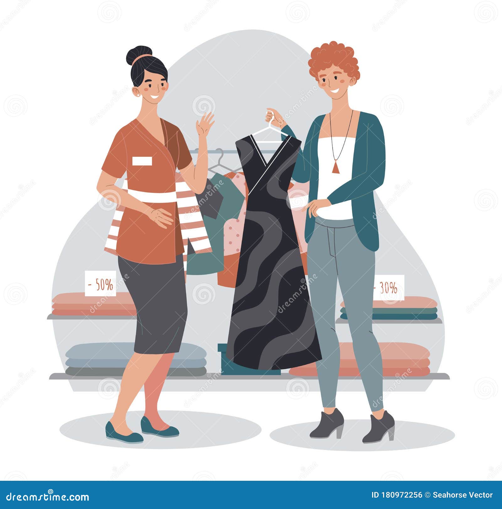 店员帮助女性选择新的时装 顾客和顾问 矢量图向量例证 插画包括有偶然 动画片 礼服 女孩 店员帮助女性选择新的时装 顾客和顾问 矢量图向量例证 插画包括有偶然 动画片 礼服 女孩