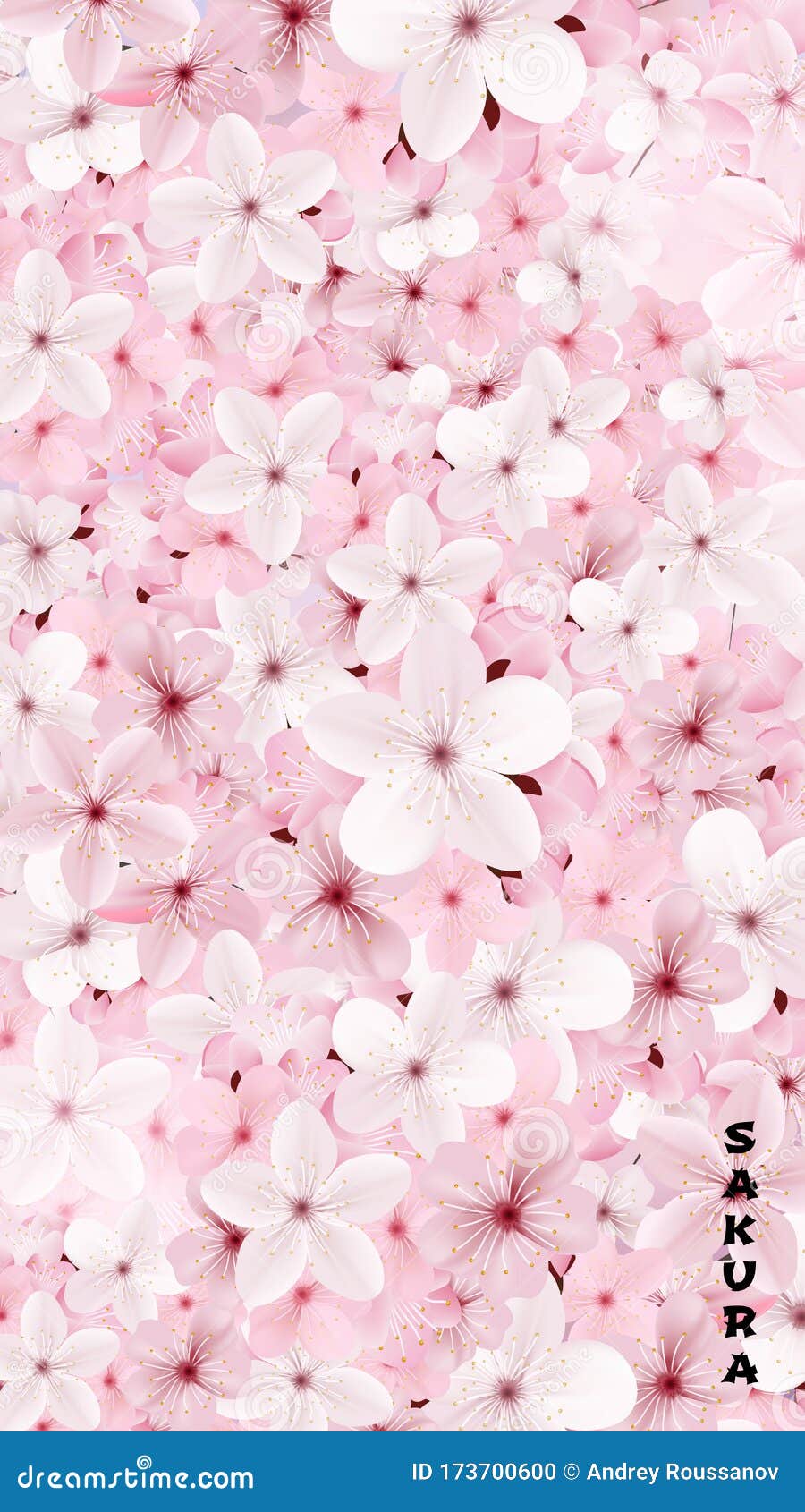开花的粉色樱花花背景漂亮的印刷品向量例证 插画包括有蓝蓝 绽放 秋天 言情 下来 樱桃