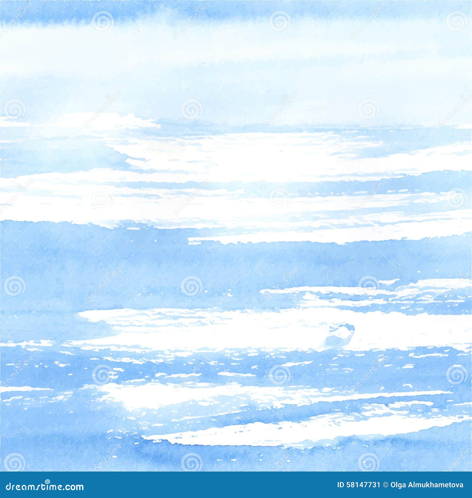 水彩海或天空背景向量例证 插画包括有