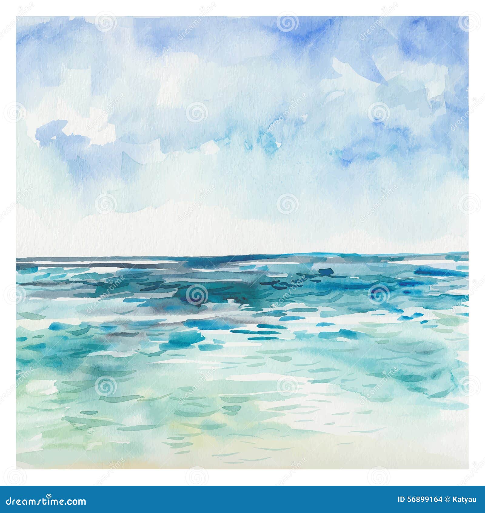 水彩海背景向量例证 插画包括有水彩海背景 56899164