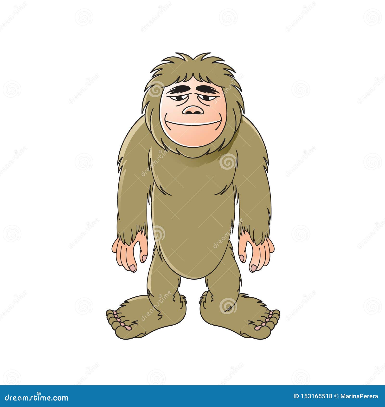 微笑站立的瘦弱猿人向量例证 插画包括有微笑站立的瘦弱猿人