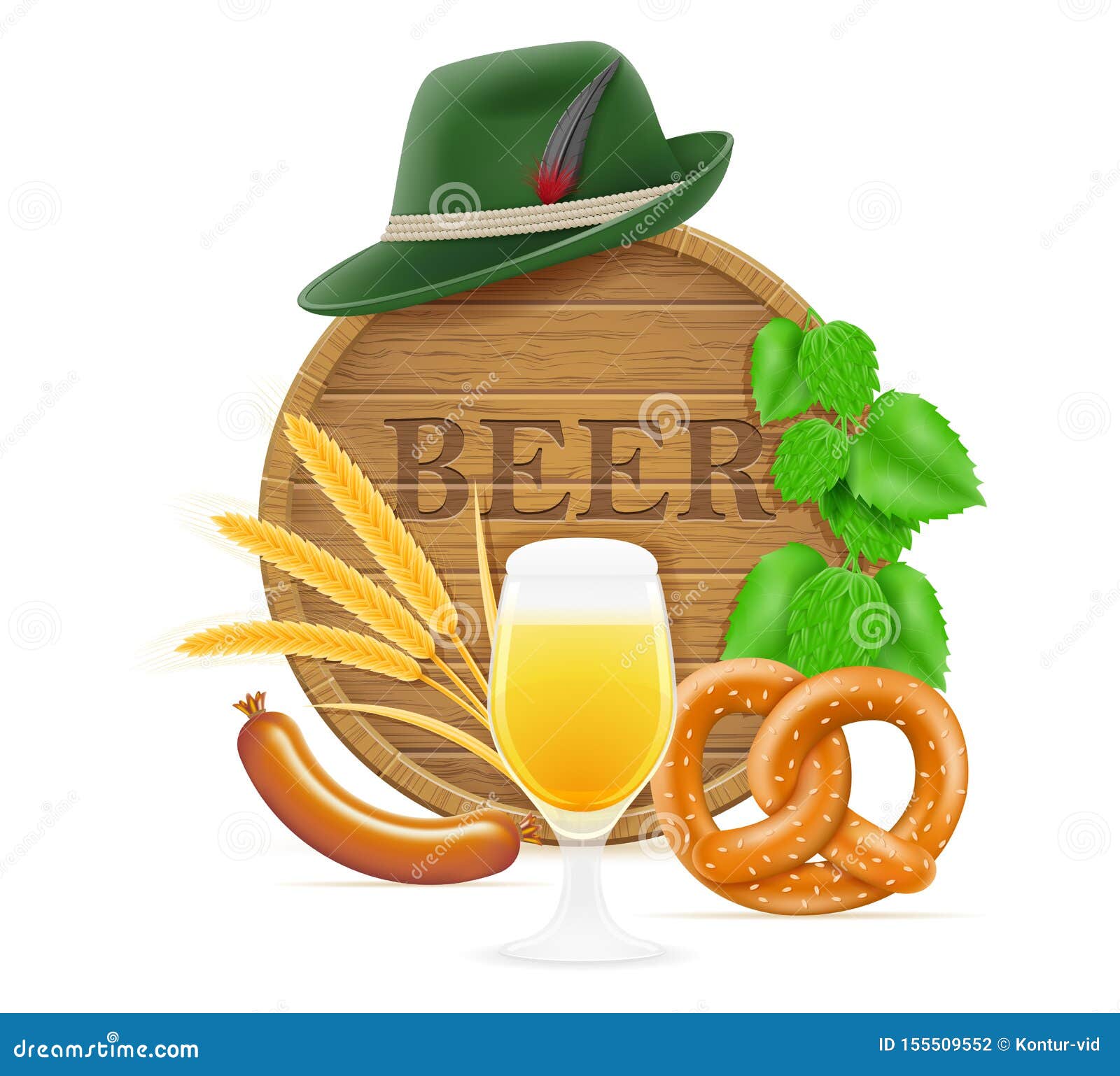 Elements And Objects Meaning Oktoberfest Beer Festival Vector Illustration 向量例证 插画包括有beer Illustration