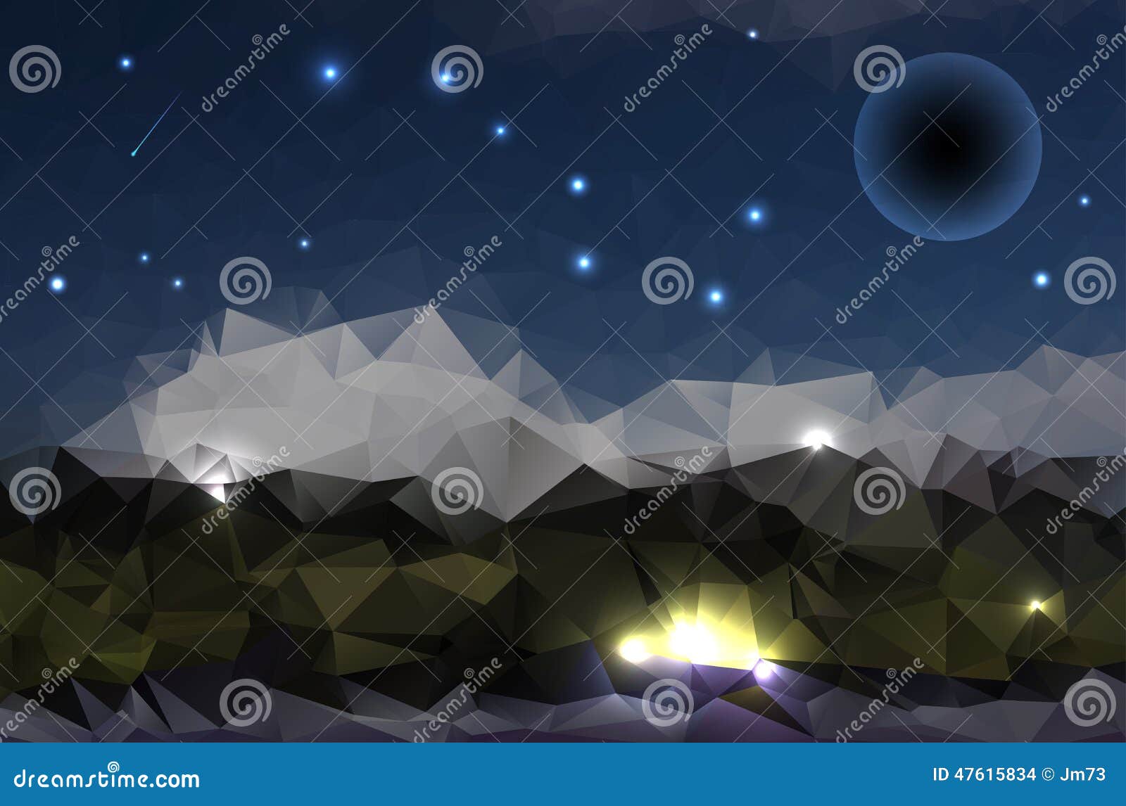 抽象多角形背景 夜山和满天星斗的天空向量例证 插画包括有 抽象多角形背景 夜山和满天星斗的天空向量例证 插画包括有