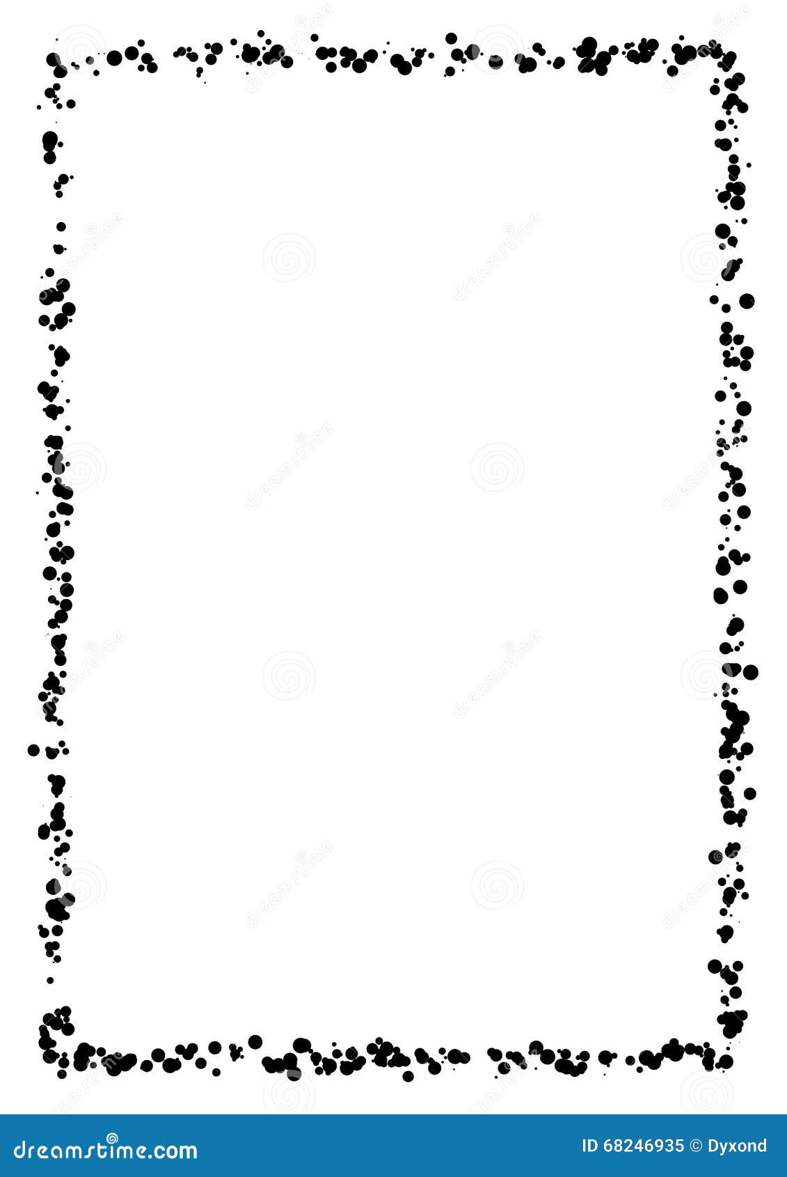 抽象框架被隔绝的由黑圈子做成在白色背景a4纸张大小传染媒介黑白例证向量例证 插画包括有