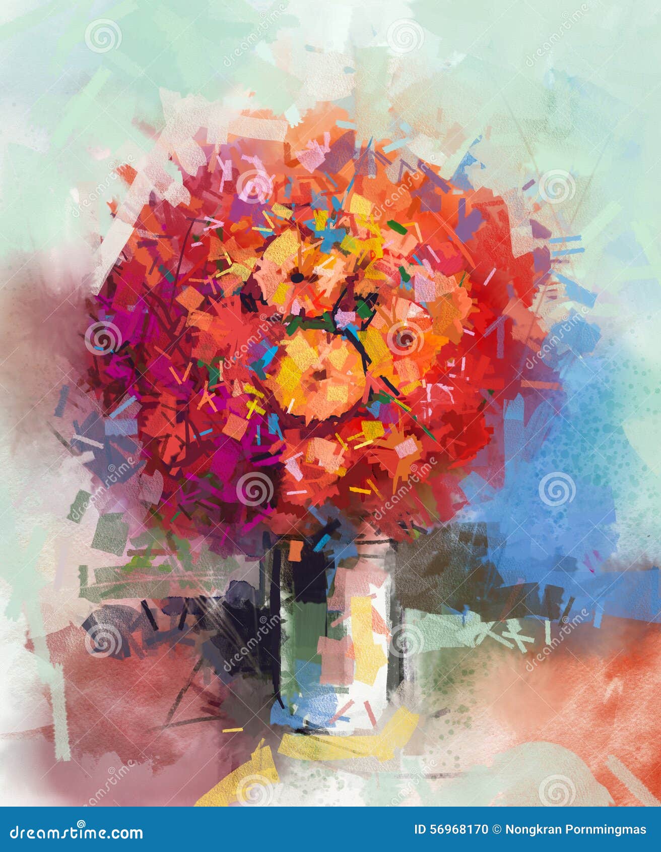 抽象静物画花花束库存例证 插画包括有抽象静物画花花束