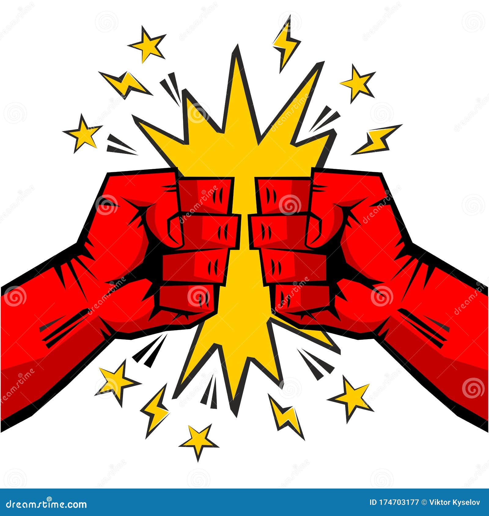 握紧拳头向量例证 插画包括有向量 可笑 爆沸 格斗 徽标 投反对票 红色 情感 战斗