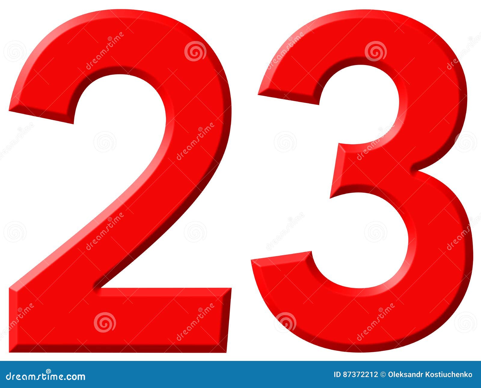 数字23 二十三 隔绝在白色背景 3d 库存例证 插画包括有语言 生日 背包 亮光 挤压