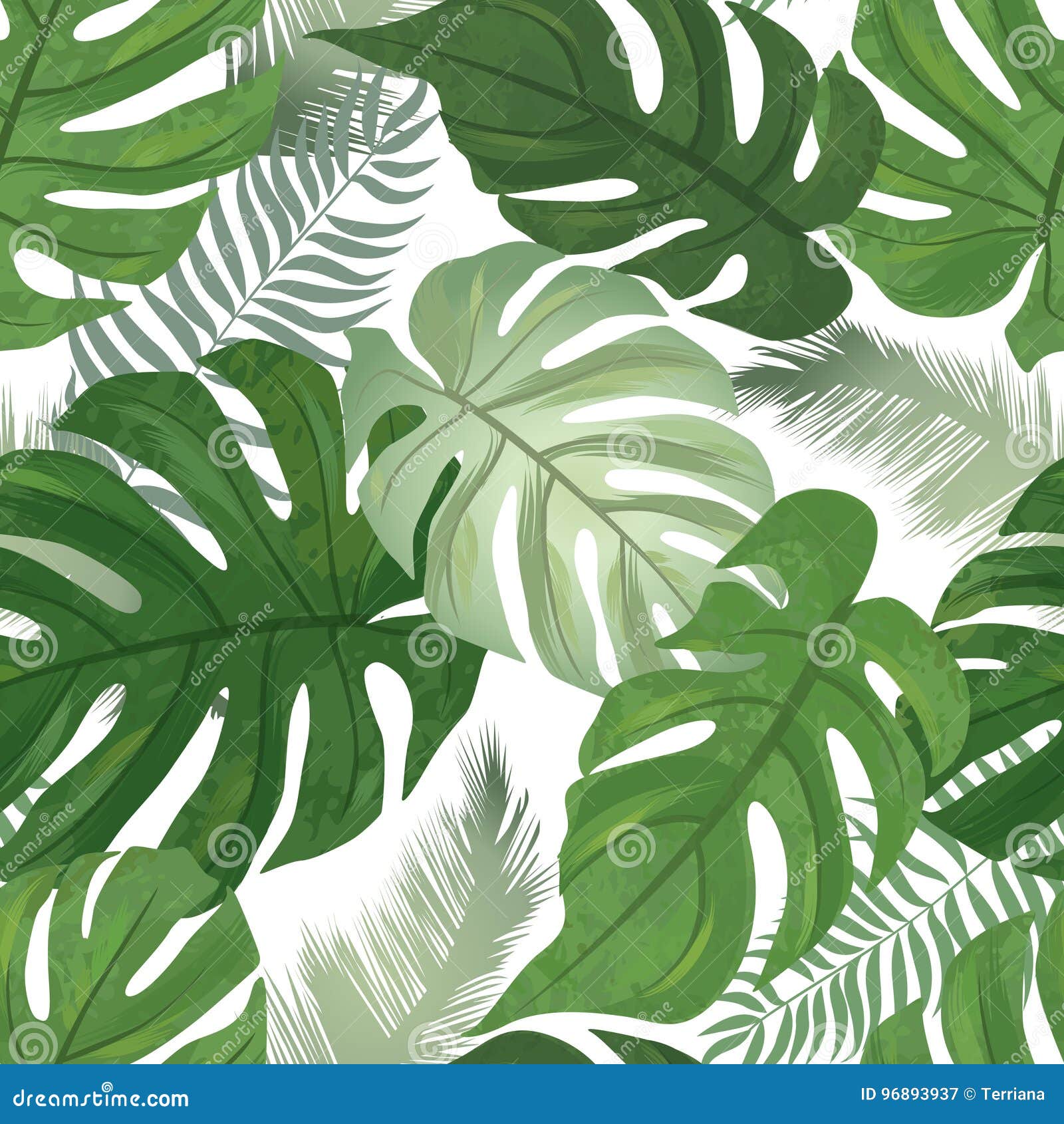 无缝花卉的模式热带叶子背景棕榈树l 库存例证 插画包括有图画 设计 叶子 工厂 森林 玻色子