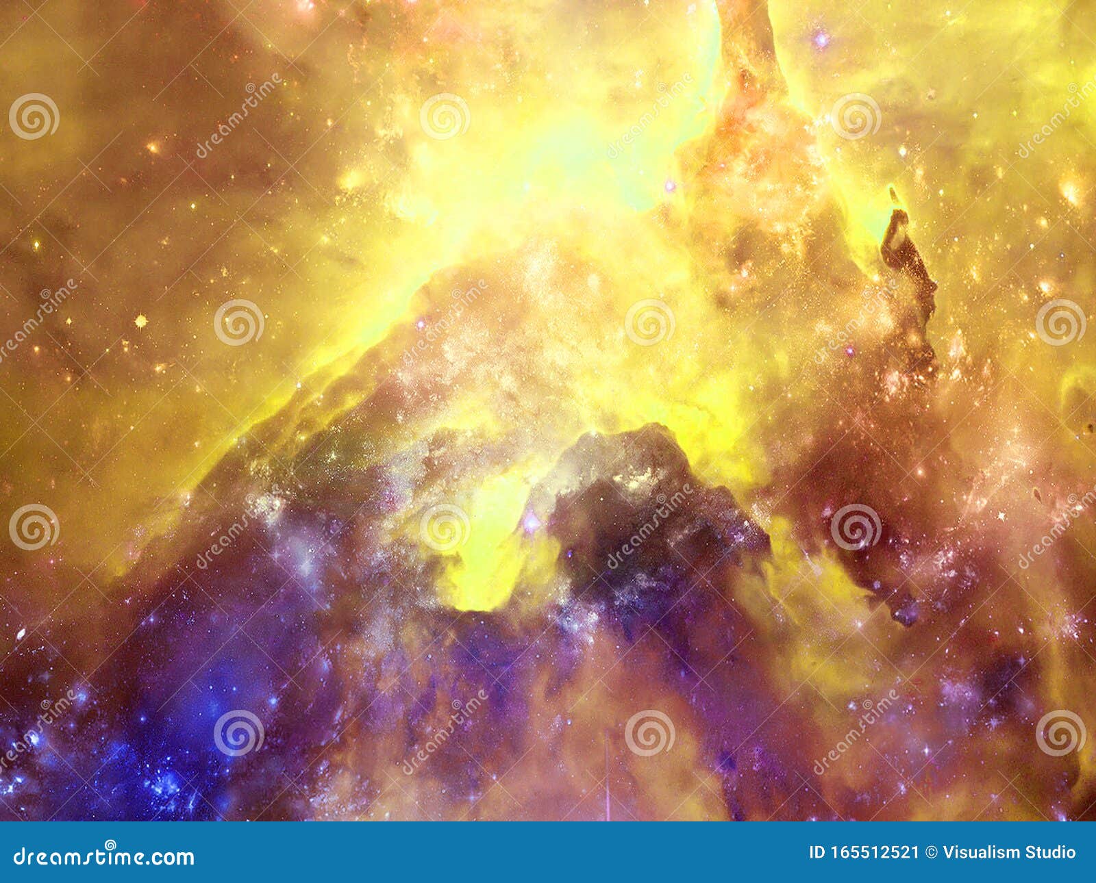 无限美丽的宇宙深蓝金色背景星云星簇无尽宇宙之美库存图片 图片包括有晚上 无限 深深 乳状
